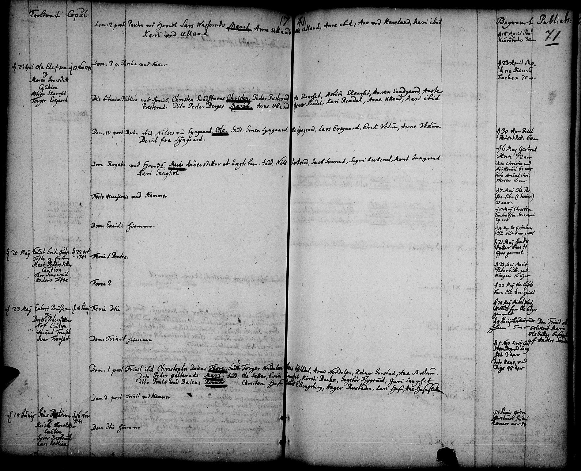 Fåberg prestekontor, AV/SAH-PREST-086/H/Ha/Haa/L0001: Ministerialbok nr. 1, 1727-1775, s. 71
