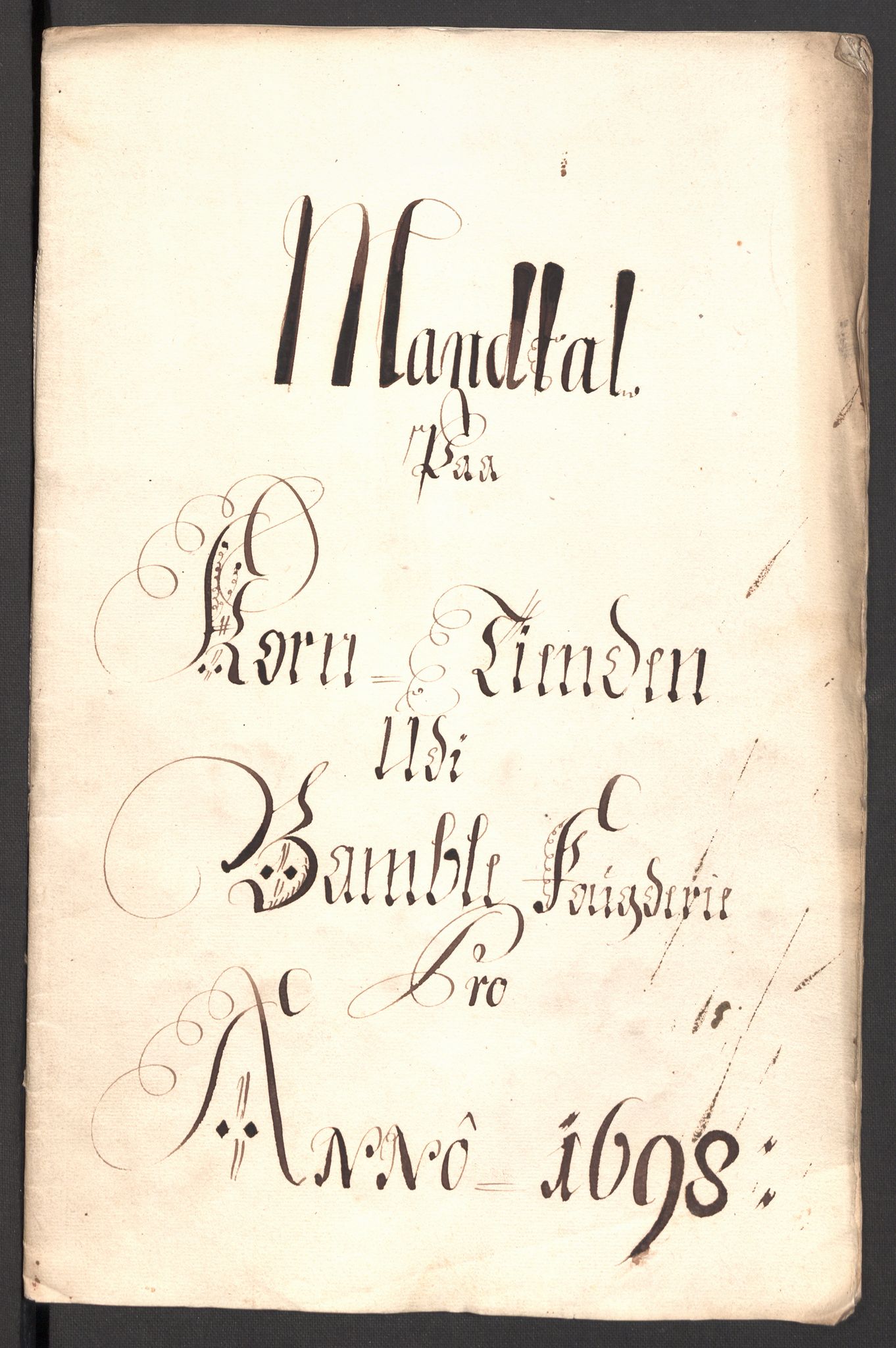 Rentekammeret inntil 1814, Reviderte regnskaper, Fogderegnskap, AV/RA-EA-4092/R36/L2099: Fogderegnskap Øvre og Nedre Telemark og Bamble, 1698, s. 31