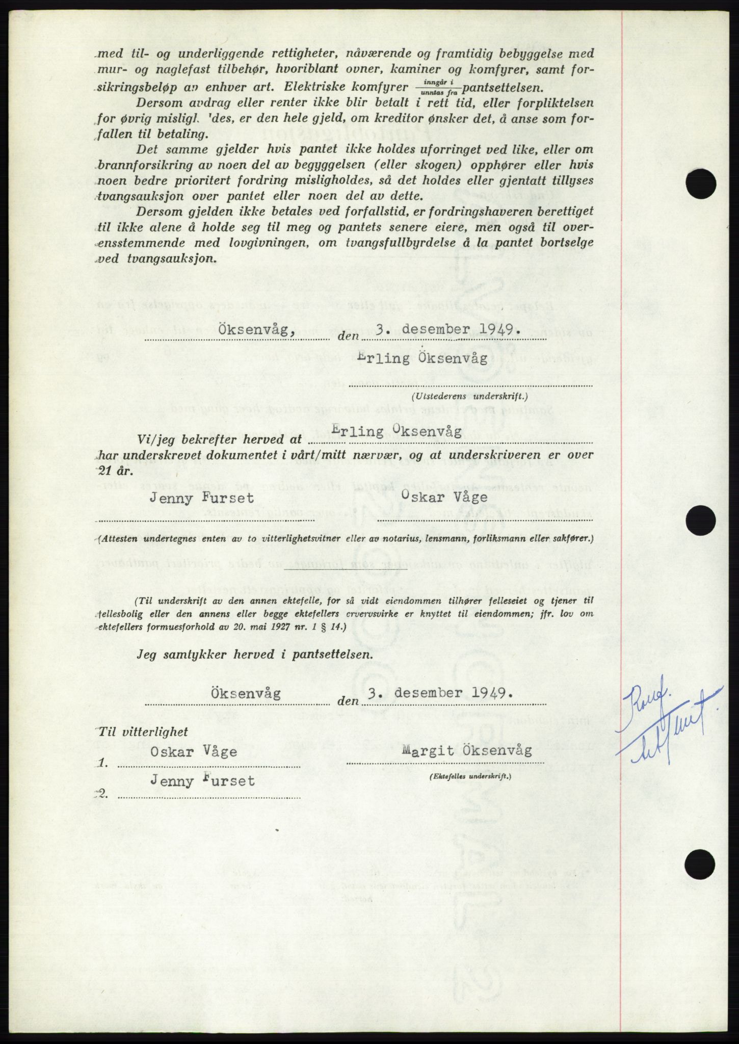 Nordmøre sorenskriveri, AV/SAT-A-4132/1/2/2Ca: Pantebok nr. B103, 1949-1950, Dagboknr: 3586/1949