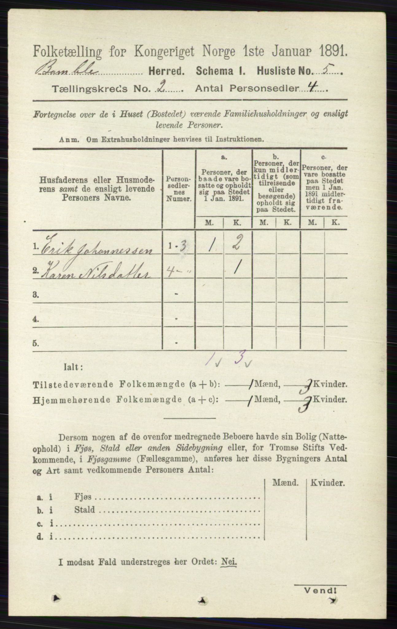 RA, Folketelling 1891 for 0814 Bamble herred, 1891, s. 944