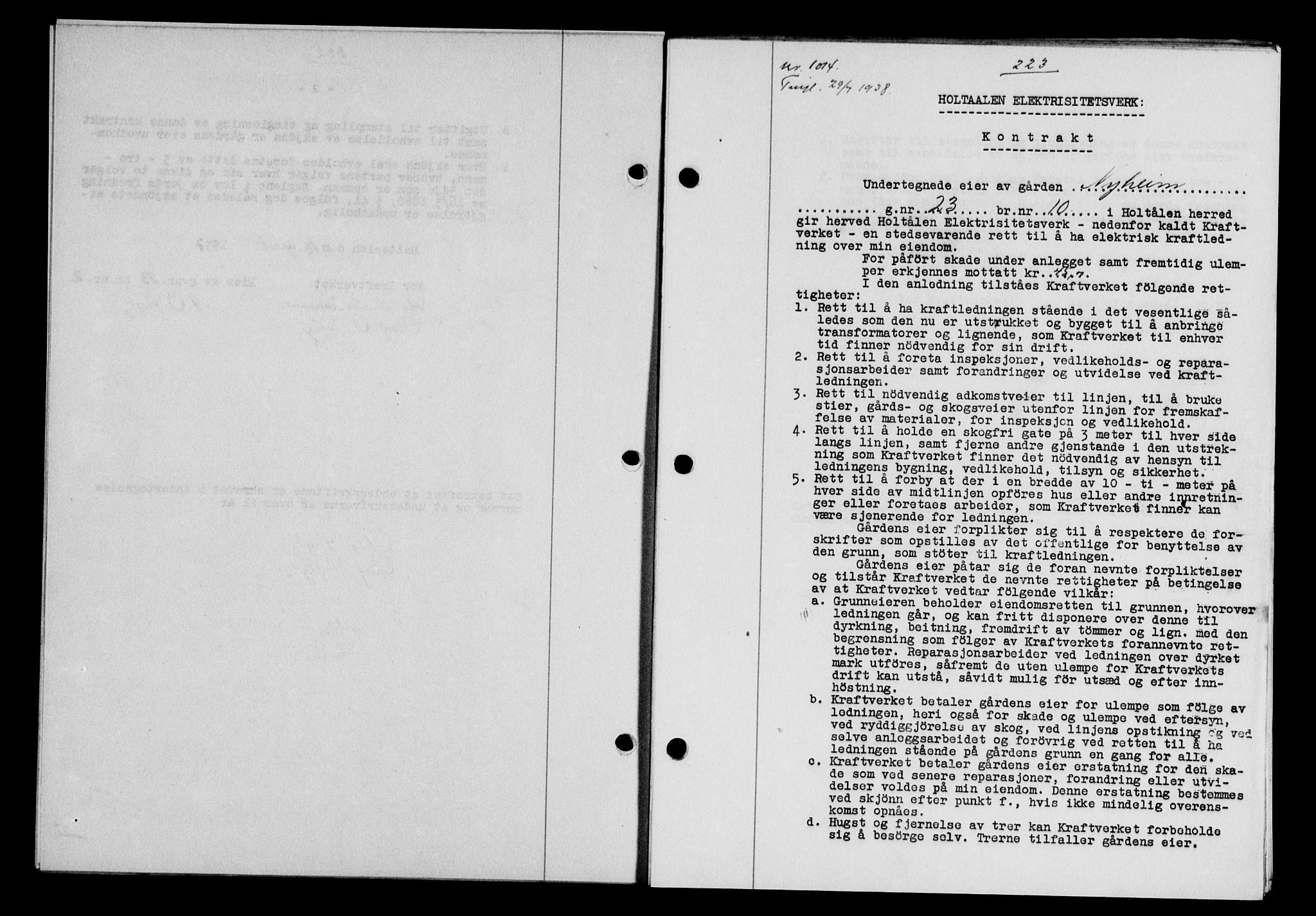 Gauldal sorenskriveri, SAT/A-0014/1/2/2C/L0049: Pantebok nr. 53, 1938-1938, Dagboknr: 1014/1938