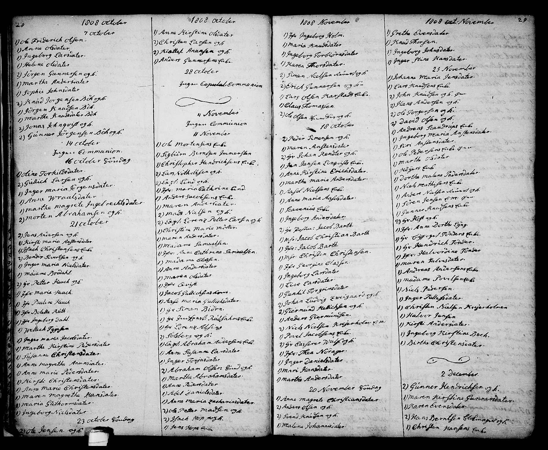 Kragerø kirkebøker, SAKO/A-278/G/Ga/L0001: Klokkerbok nr. 1 /1, 1806-1811, s. 28-29