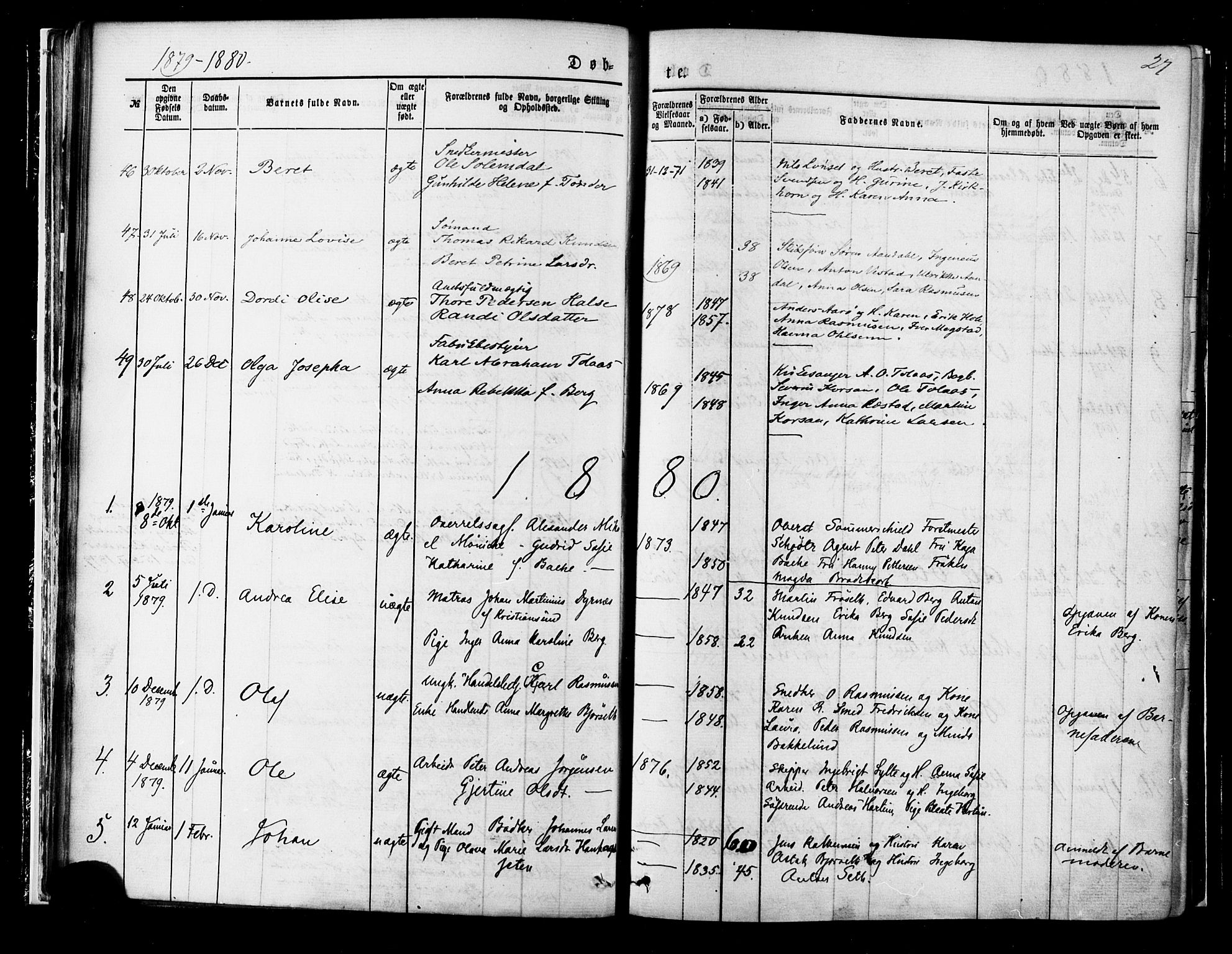 Ministerialprotokoller, klokkerbøker og fødselsregistre - Møre og Romsdal, AV/SAT-A-1454/558/L0691: Ministerialbok nr. 558A05, 1873-1886, s. 27