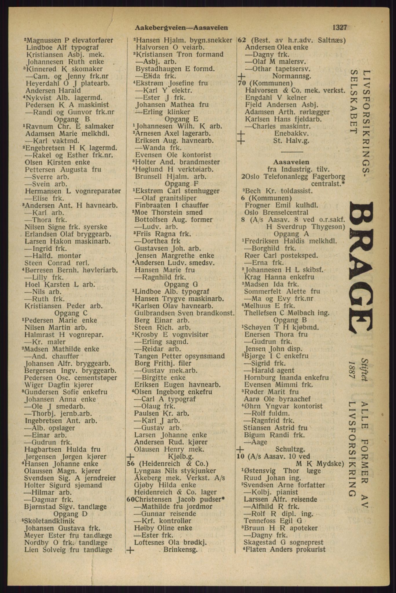Kristiania/Oslo adressebok, PUBL/-, 1927, s. 1327