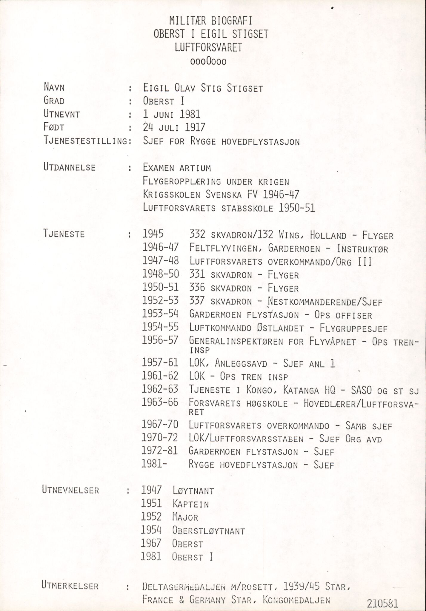 Forsvaret, Forsvarets overkommando/Luftforsvarsstaben, AV/RA-RAFA-4079/P/Pa/L0052: Personellpapirer, 1917, s. 62