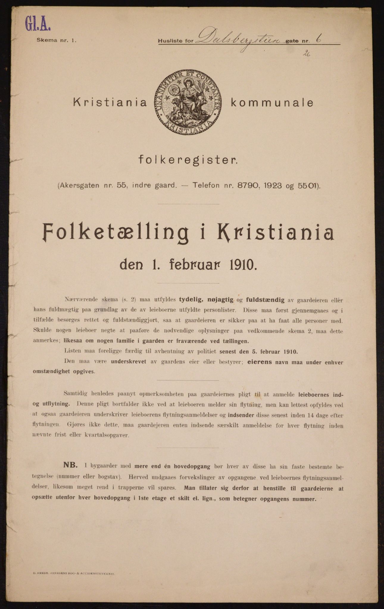 OBA, Kommunal folketelling 1.2.1910 for Kristiania, 1910, s. 13532