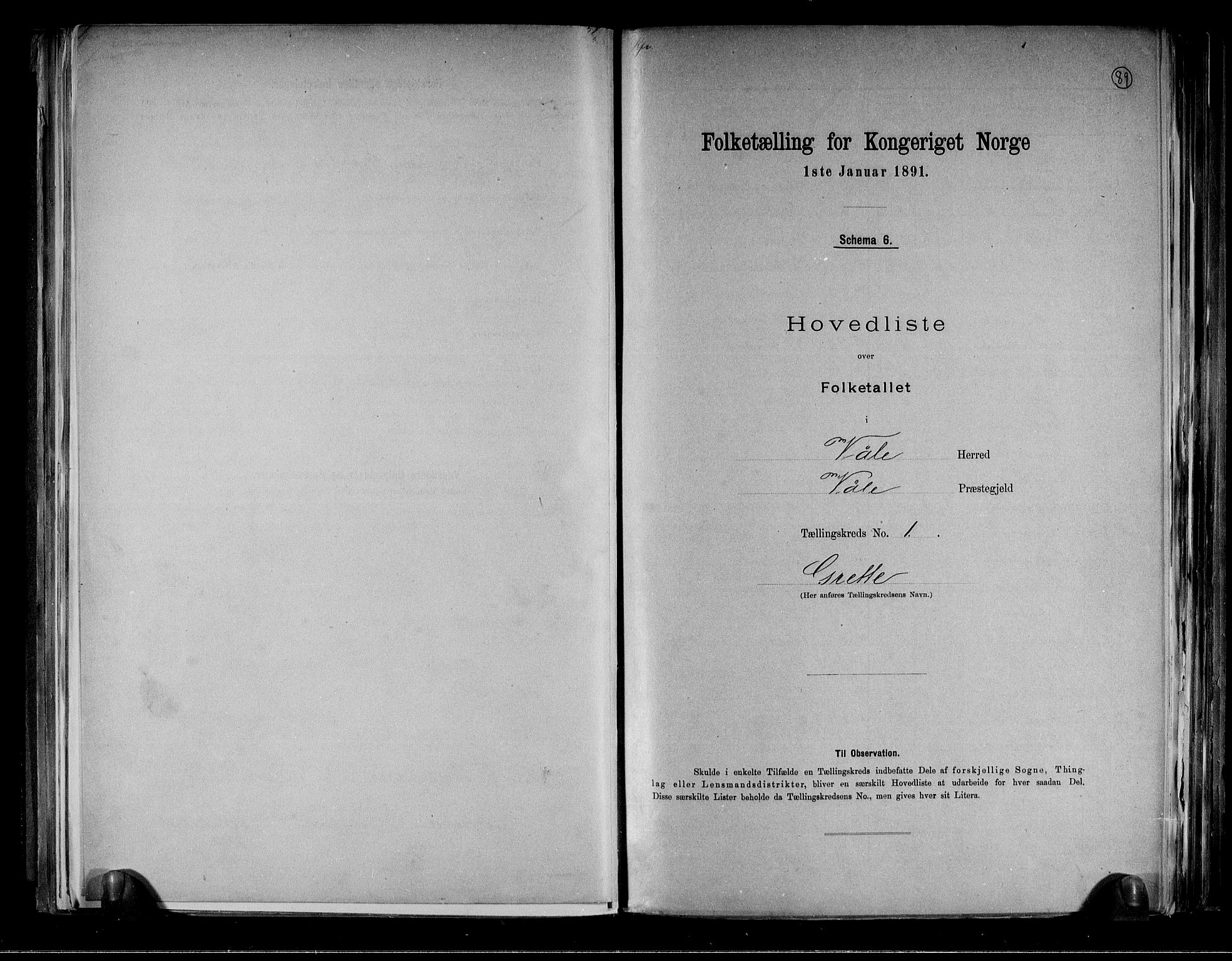 RA, Folketelling 1891 for 0716 Våle herred, 1891, s. 4