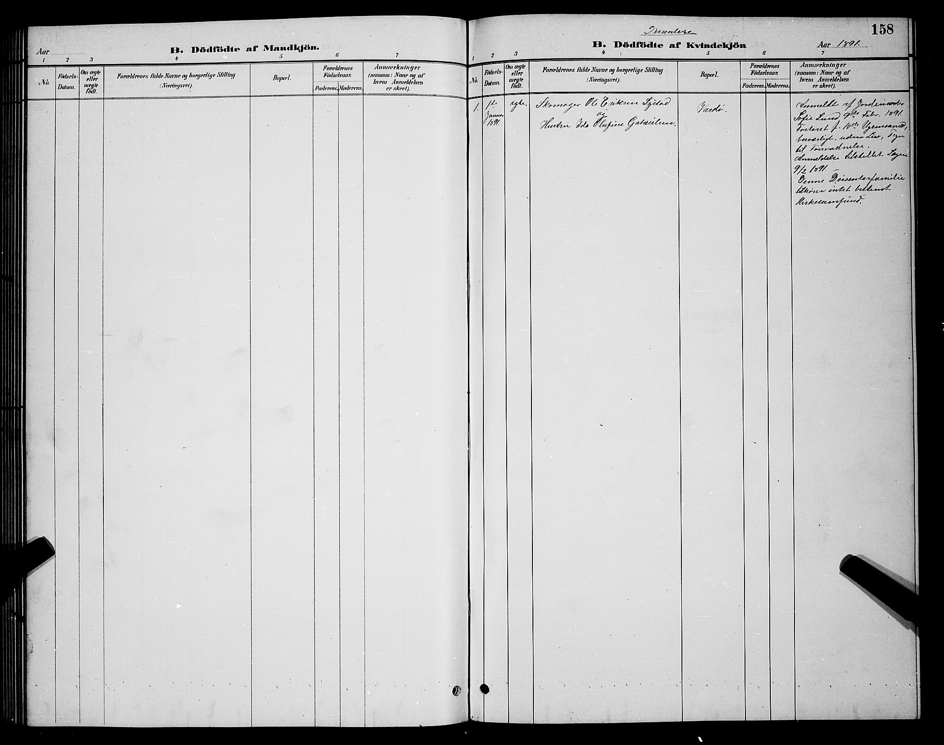 Vardø sokneprestkontor, AV/SATØ-S-1332/H/Hb/L0005klokker: Klokkerbok nr. 5, 1887-1892, s. 158