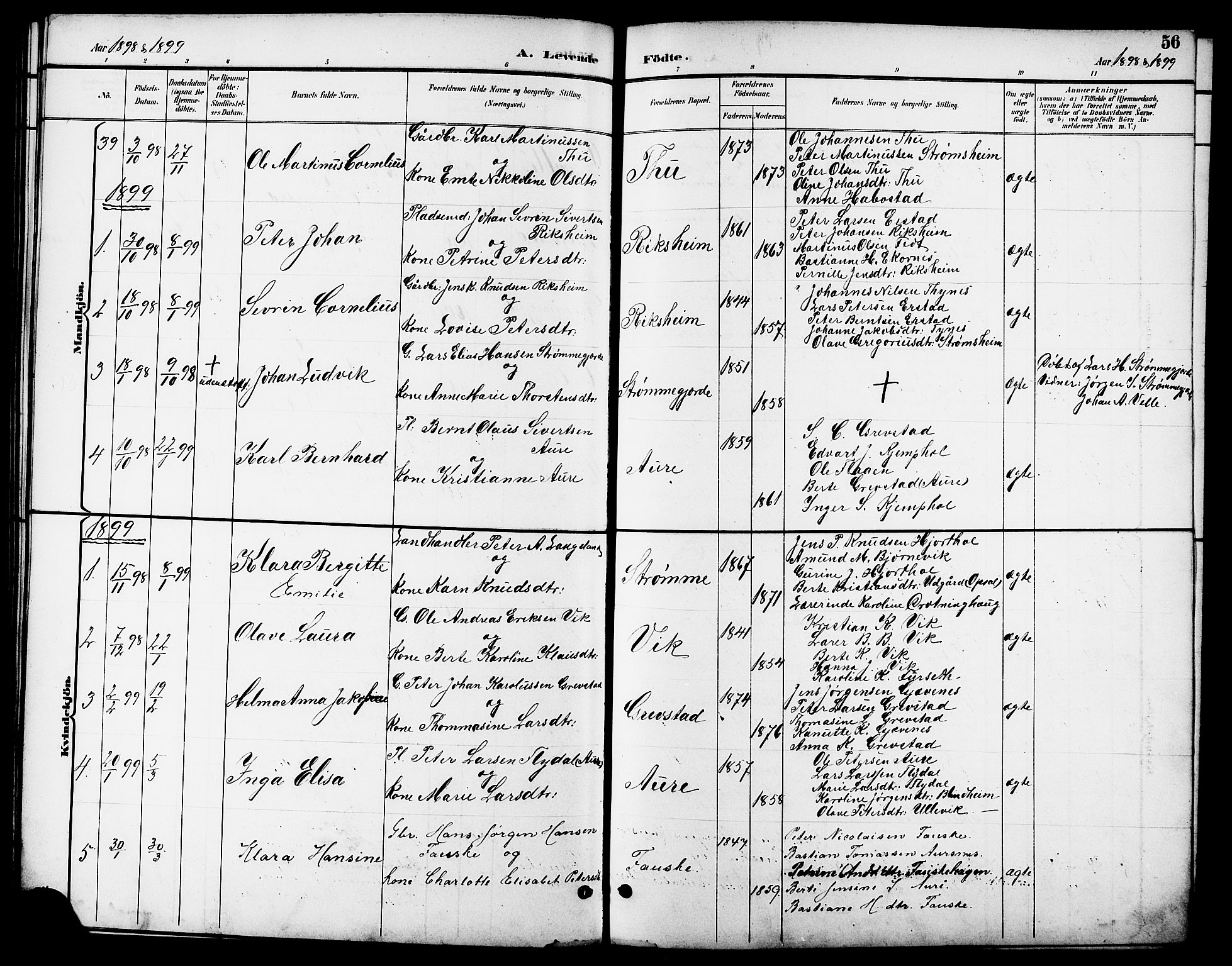 Ministerialprotokoller, klokkerbøker og fødselsregistre - Møre og Romsdal, AV/SAT-A-1454/523/L0340: Klokkerbok nr. 523C03, 1892-1902, s. 56