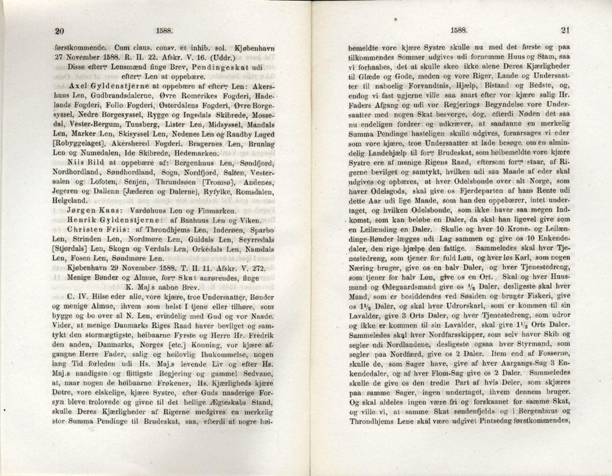 Publikasjoner utgitt av Det Norske Historiske Kildeskriftfond, PUBL/-/-/-: Norske Rigs-Registranter, bind 3, 1588-1602, s. 20-21