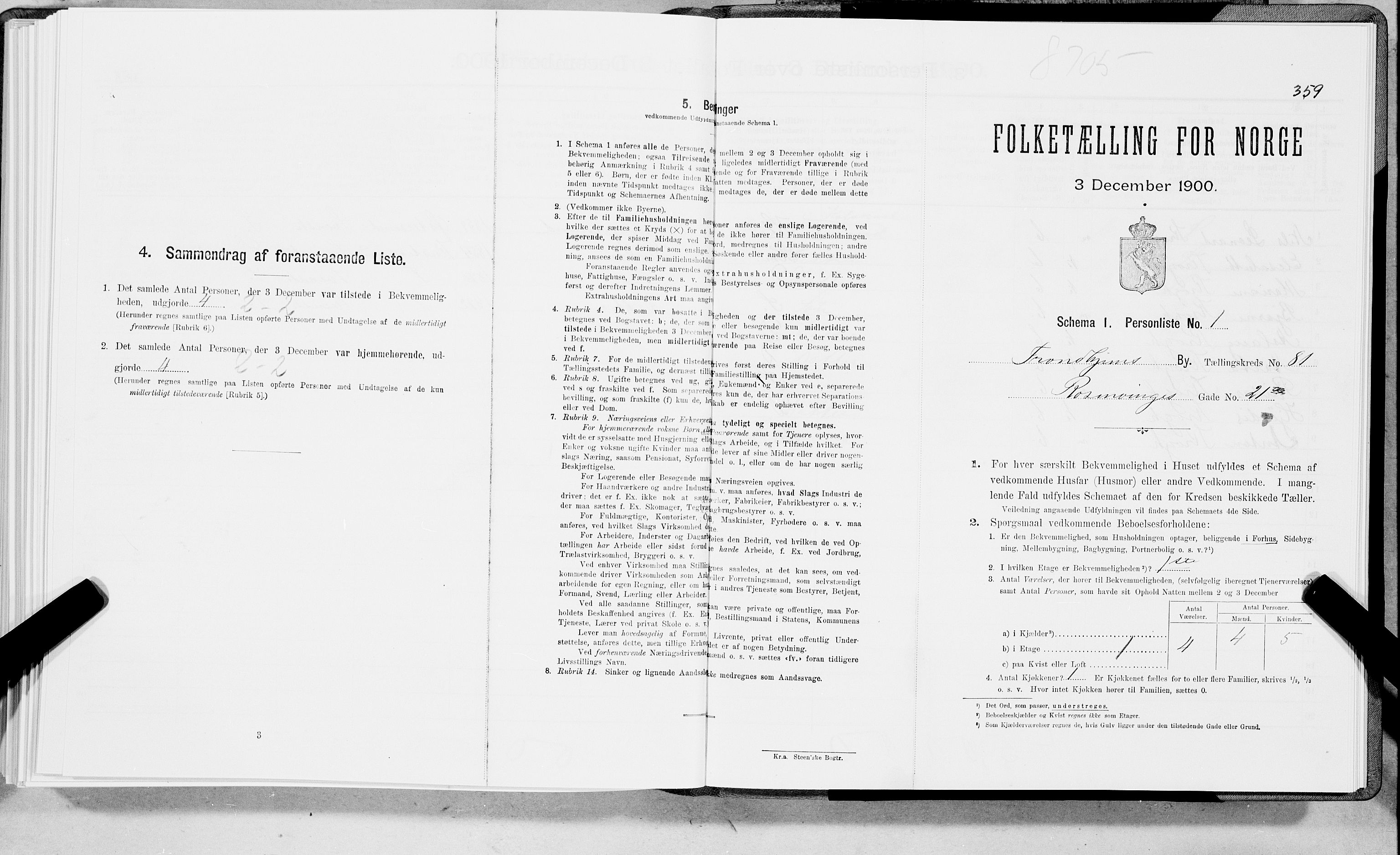 SAT, Folketelling 1900 for 1601 Trondheim kjøpstad, 1900, s. 16532
