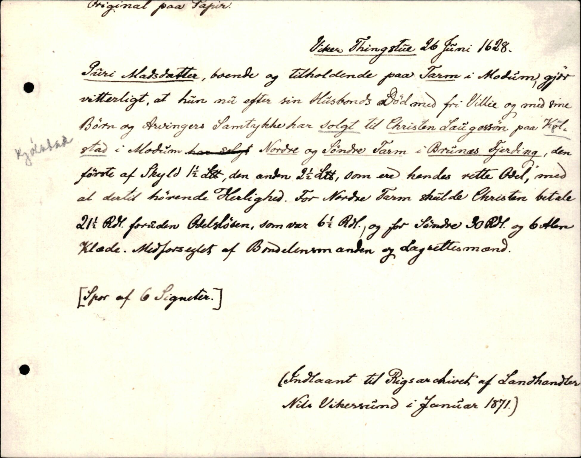 Riksarkivets diplomsamling, AV/RA-EA-5965/F35/F35d/L0003: Innlånte diplomer, seddelregister, 1621-1642, s. 201