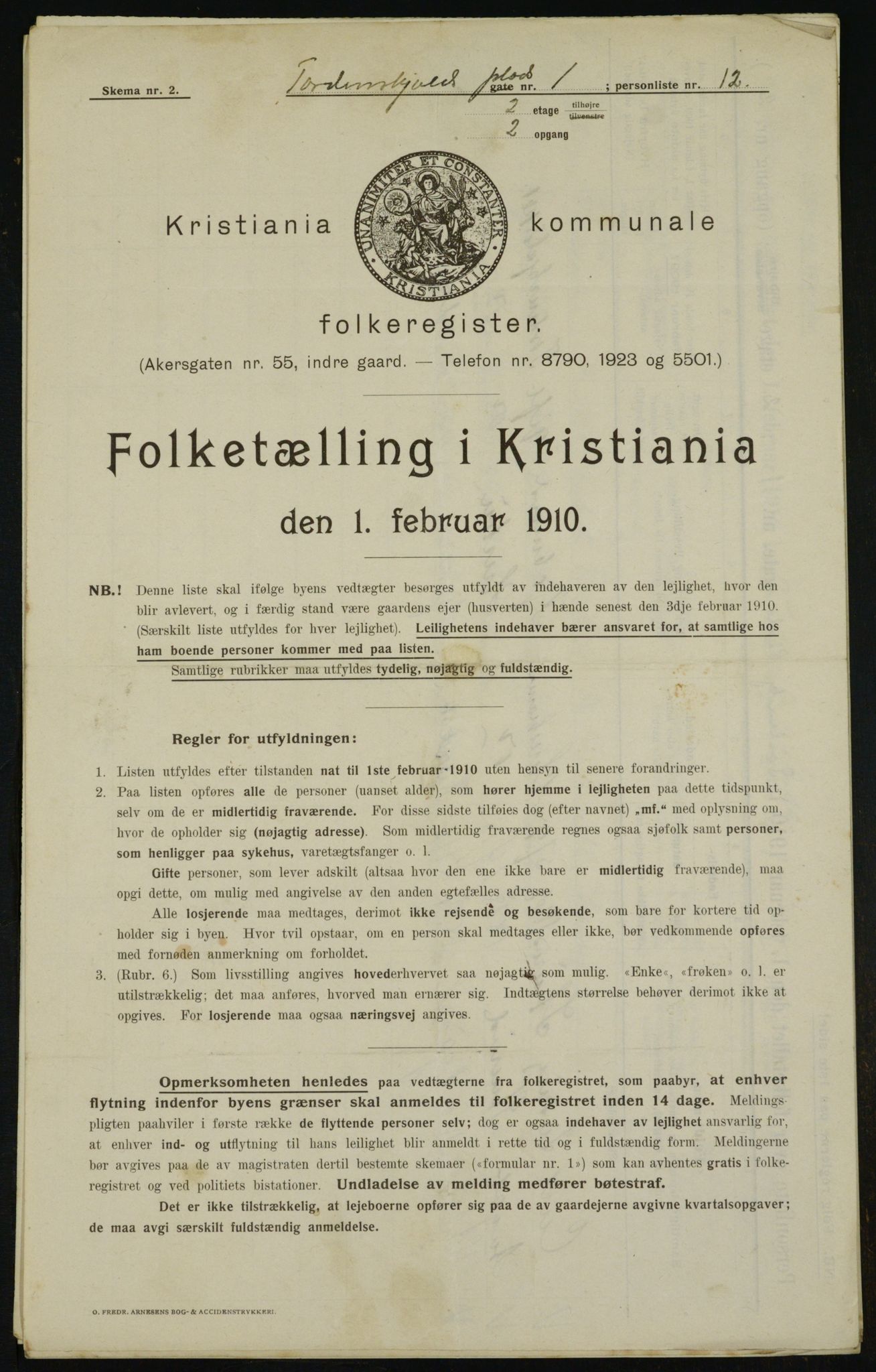 OBA, Kommunal folketelling 1.2.1910 for Kristiania, 1910, s. 108033