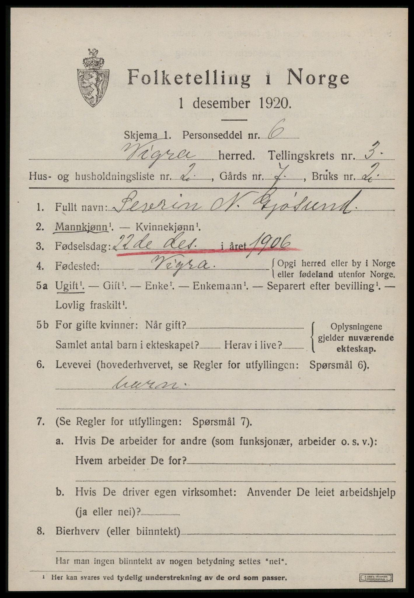 SAT, Folketelling 1920 for 1533 Vigra herred, 1920, s. 1280