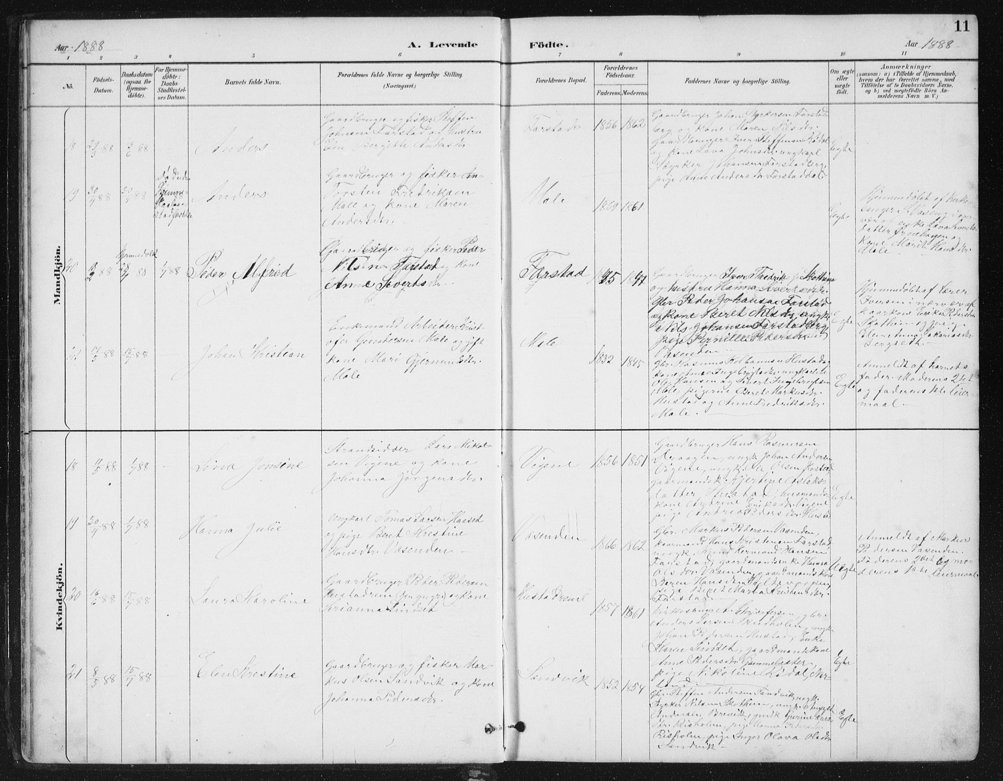 Ministerialprotokoller, klokkerbøker og fødselsregistre - Møre og Romsdal, AV/SAT-A-1454/567/L0783: Klokkerbok nr. 567C03, 1887-1903, s. 11