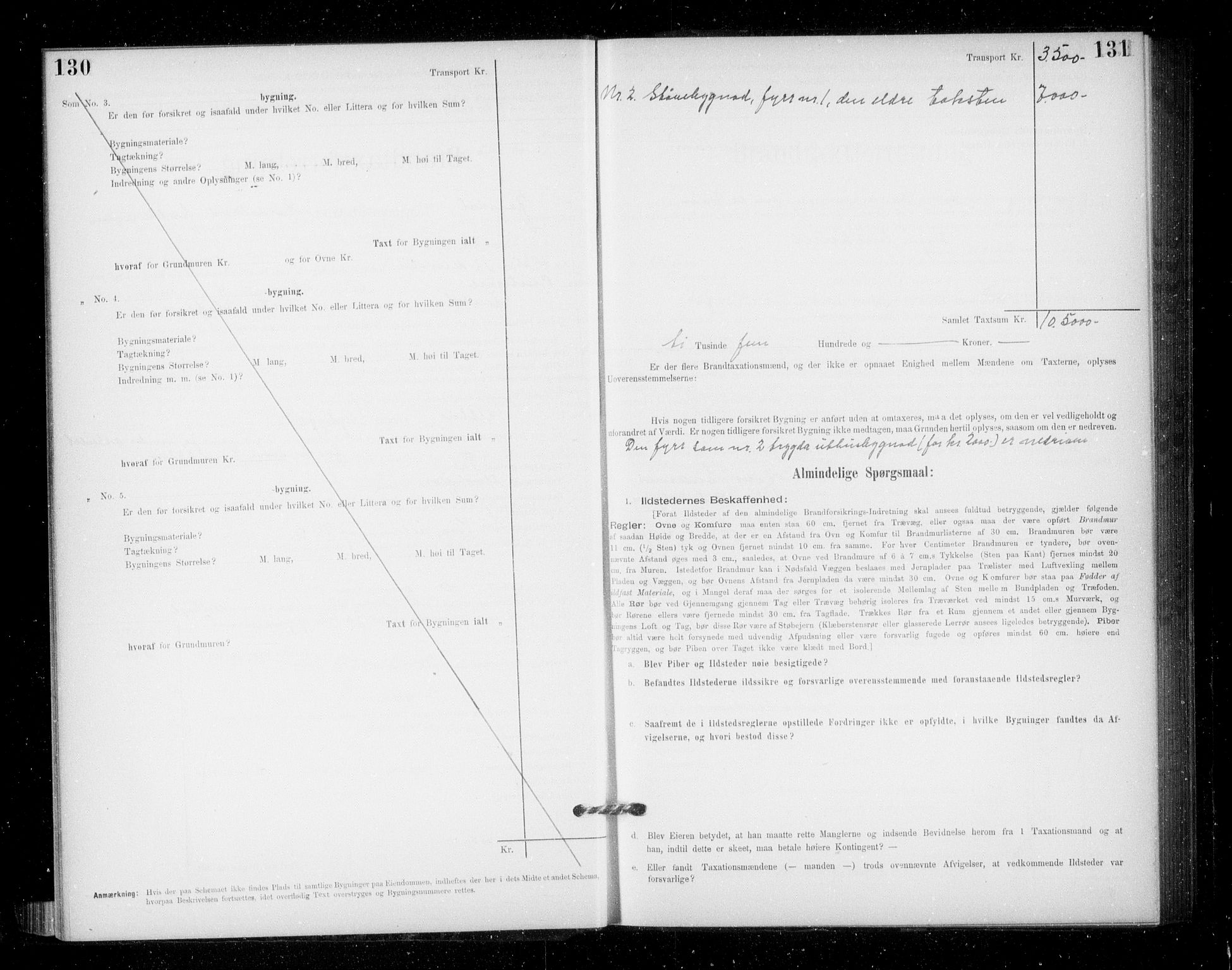 Lensmannen i Jondal, AV/SAB-A-33101/0012/L0005: Branntakstprotokoll, skjematakst, 1894-1951, s. 130-131