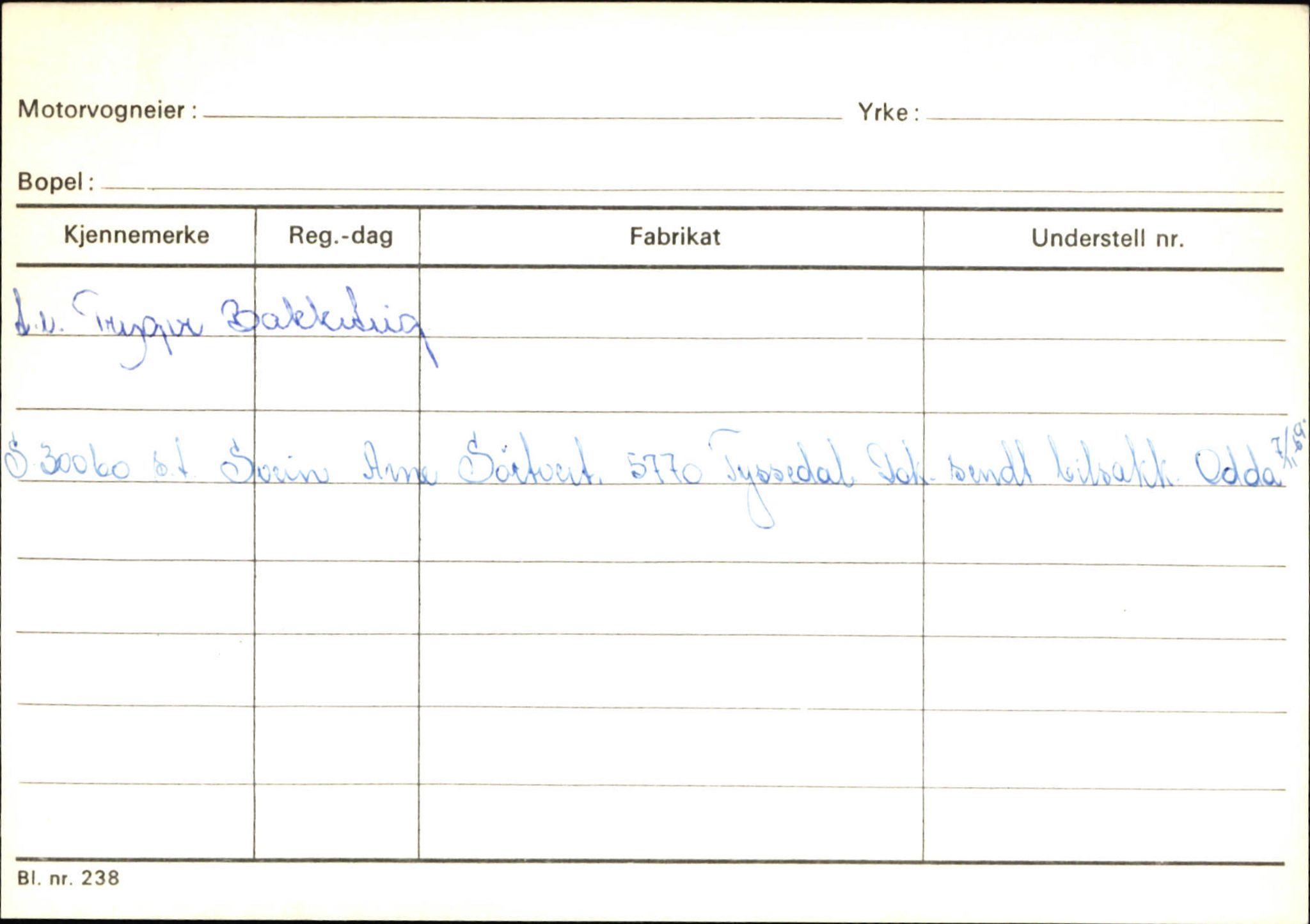 Statens vegvesen, Sogn og Fjordane vegkontor, AV/SAB-A-5301/4/F/L0132: Eigarregister Askvoll A-Å. Balestrand A-Å, 1945-1975, s. 1525