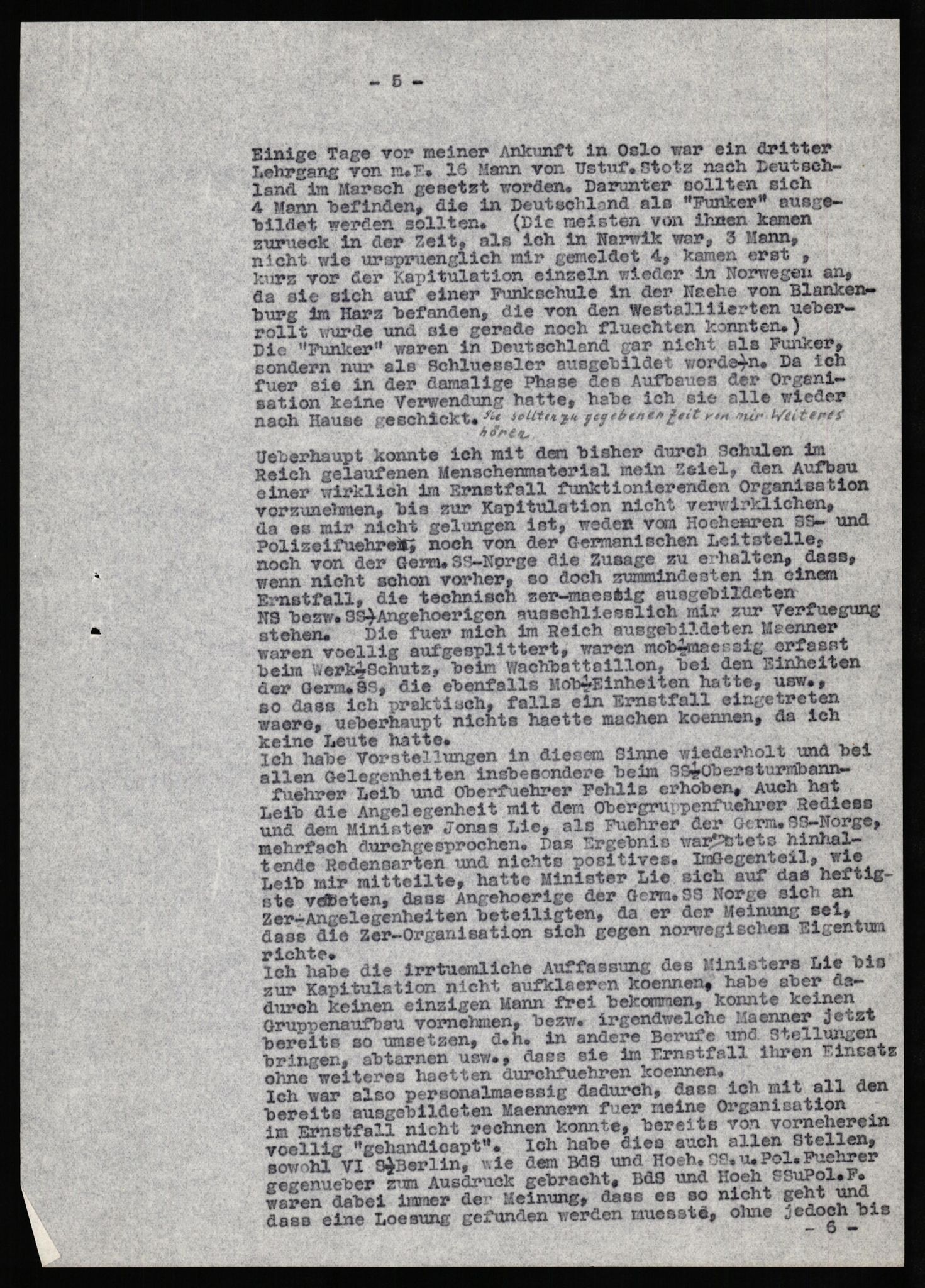 Forsvaret, Forsvarets overkommando II, AV/RA-RAFA-3915/D/Db/L0028: CI Questionaires. Tyske okkupasjonsstyrker i Norge. Tyskere., 1945-1946, s. 97