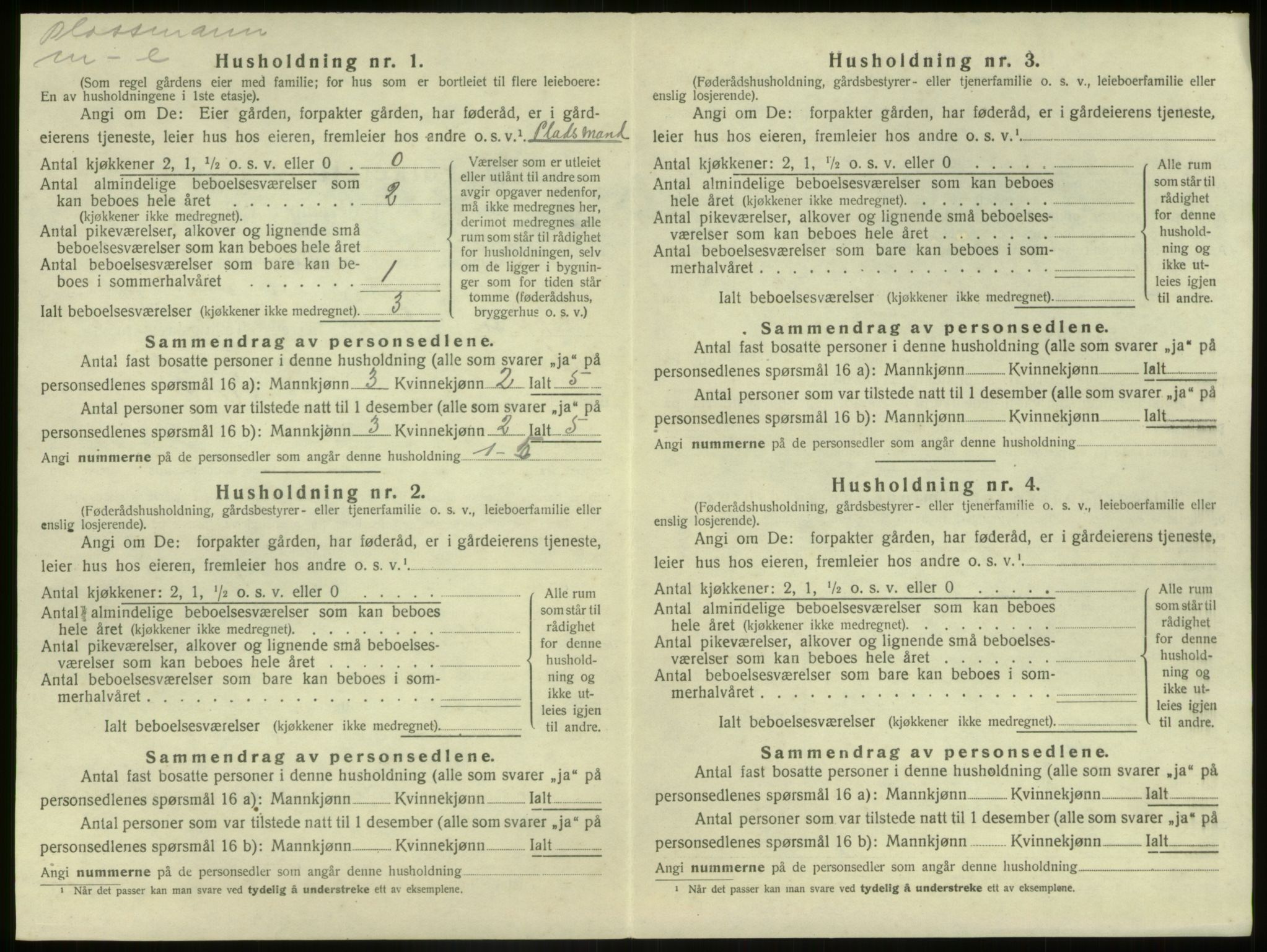 SAB, Folketelling 1920 for 1437 Kinn herred, 1920, s. 1599