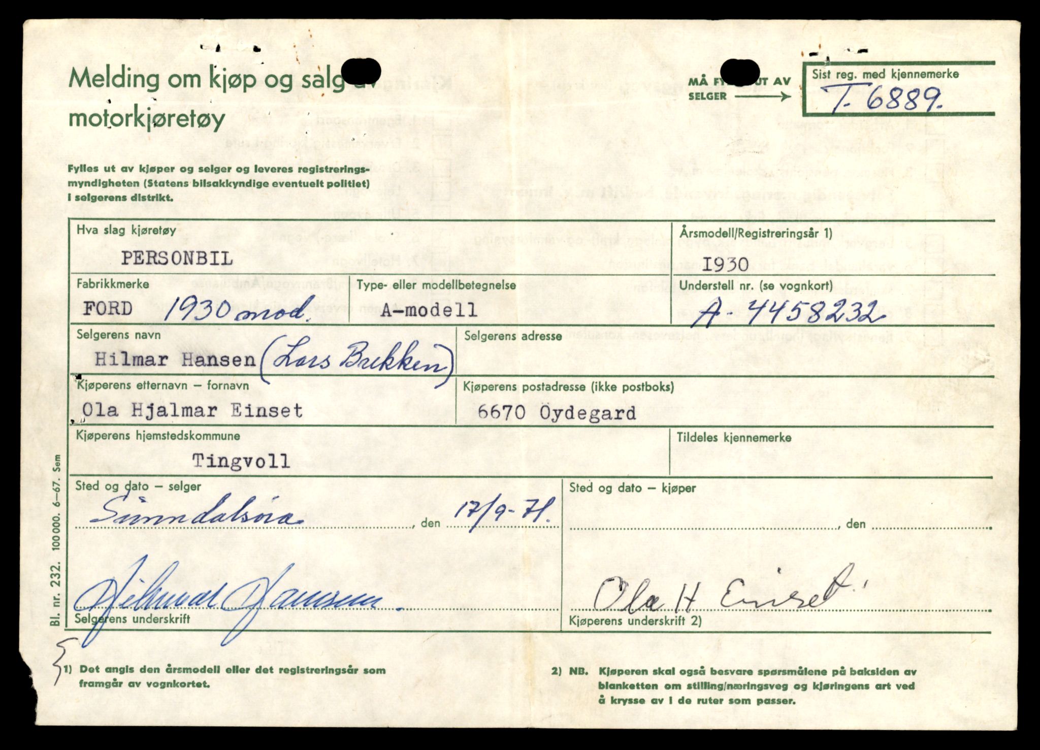 Møre og Romsdal vegkontor - Ålesund trafikkstasjon, AV/SAT-A-4099/F/Fe/L0017: Registreringskort for kjøretøy T 1985 - T 10090, 1927-1998, s. 817