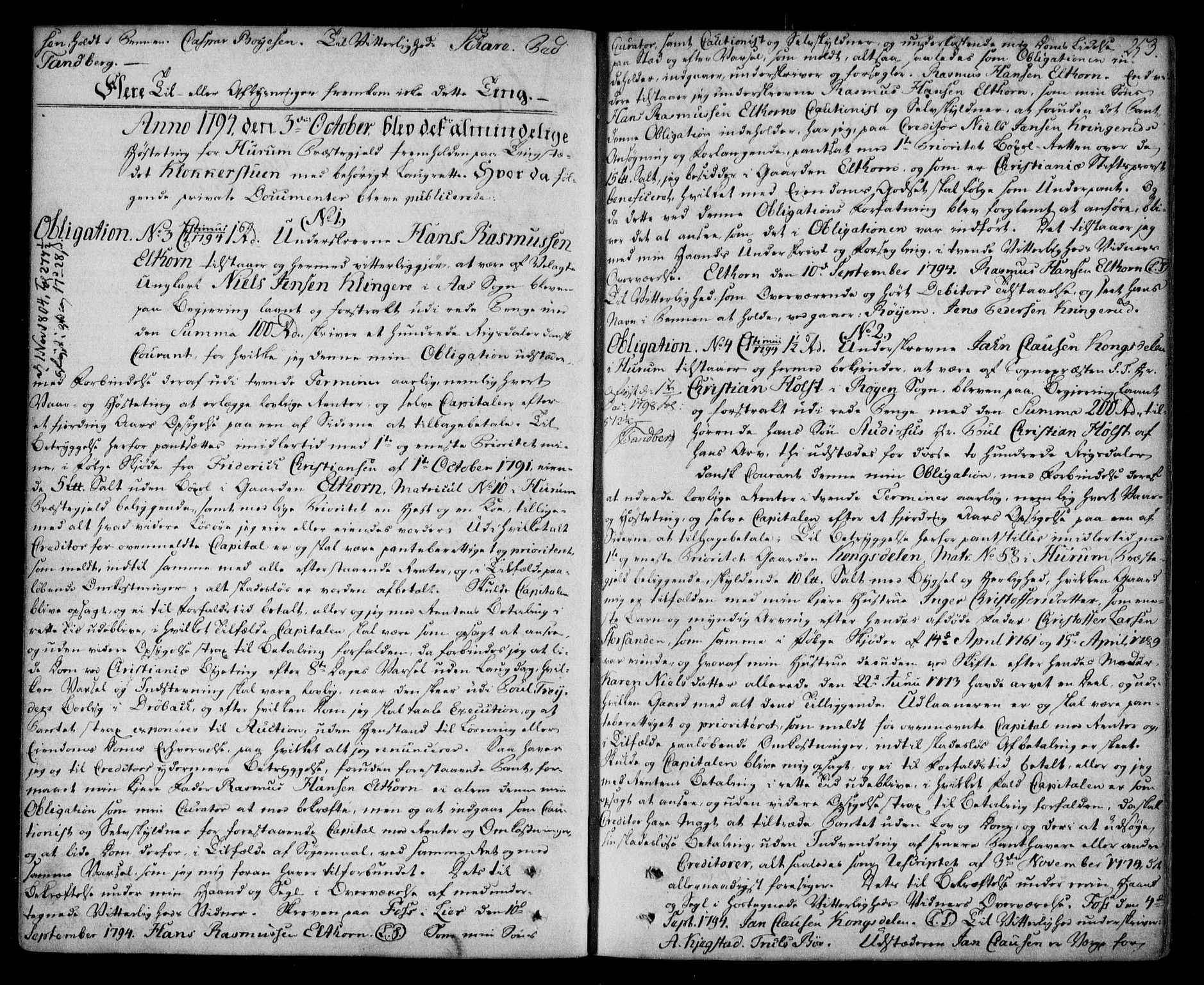 Lier, Røyken og Hurum sorenskriveri, AV/SAKO-A-89/G/Ga/Gaa/L0005: Pantebok nr. V, 1788-1801, s. 253