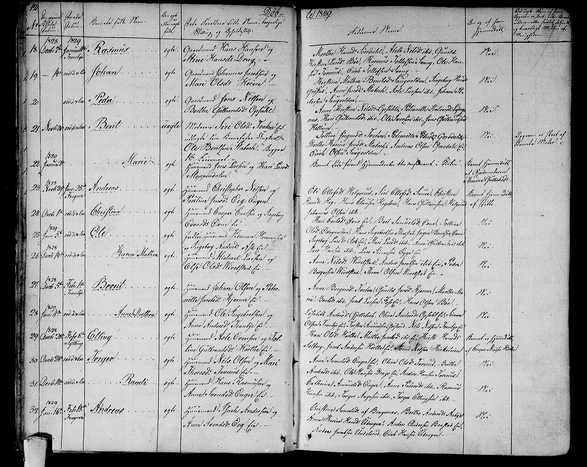 Lier kirkebøker, AV/SAKO-A-230/F/Fa/L0010: Ministerialbok nr. I 10, 1827-1843, s. 12