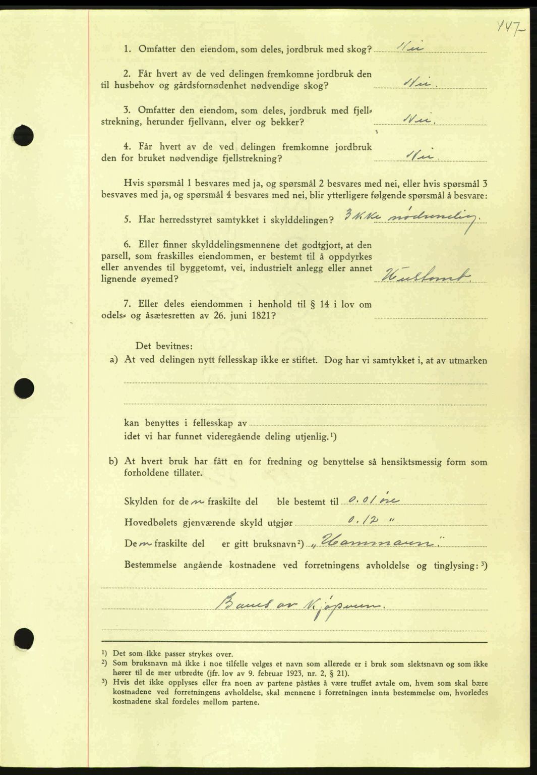 Nordmøre sorenskriveri, SAT/A-4132/1/2/2Ca: Pantebok nr. A96, 1943-1944, Dagboknr: 2407/1943