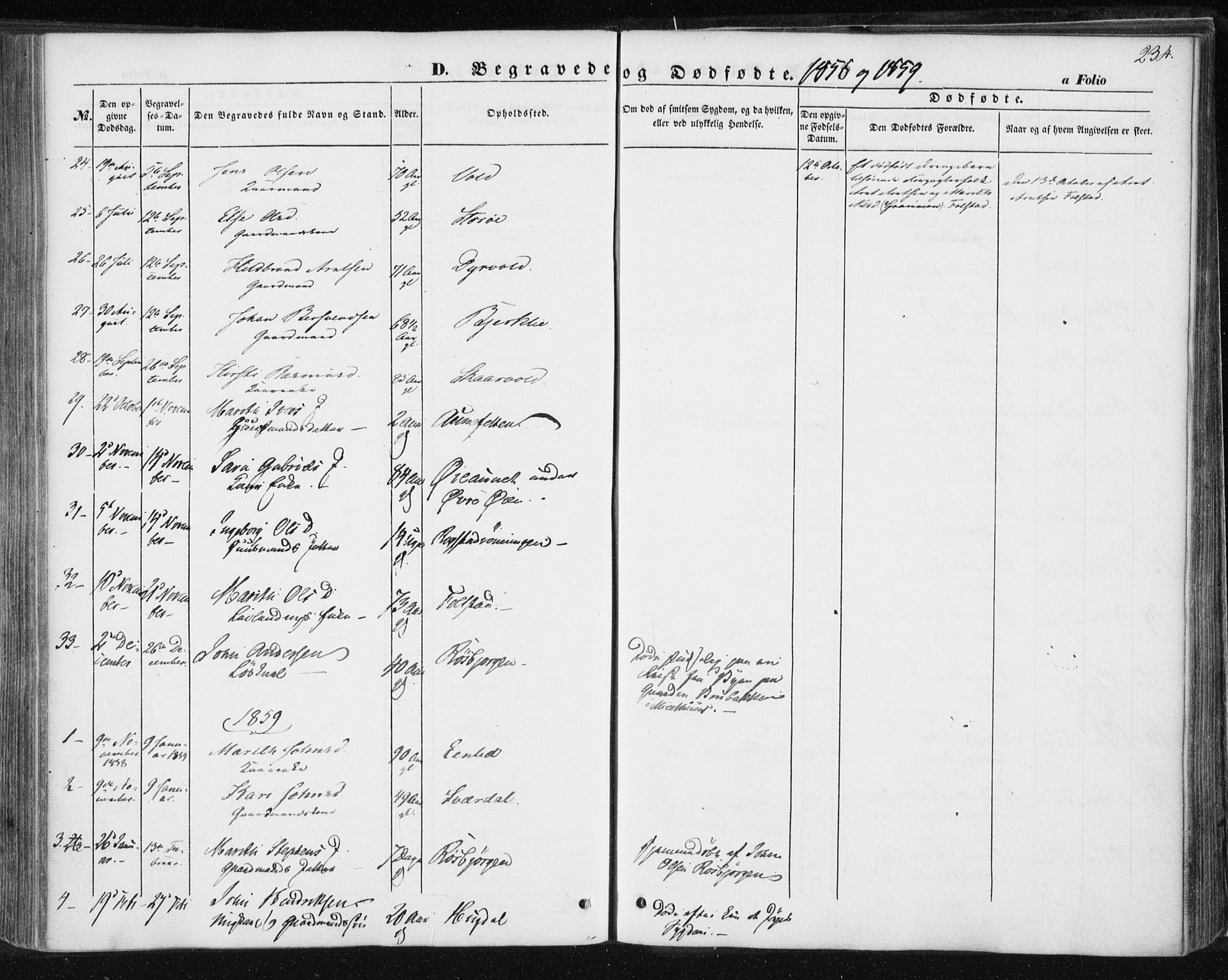 Ministerialprotokoller, klokkerbøker og fødselsregistre - Sør-Trøndelag, AV/SAT-A-1456/687/L1000: Ministerialbok nr. 687A06, 1848-1869, s. 234