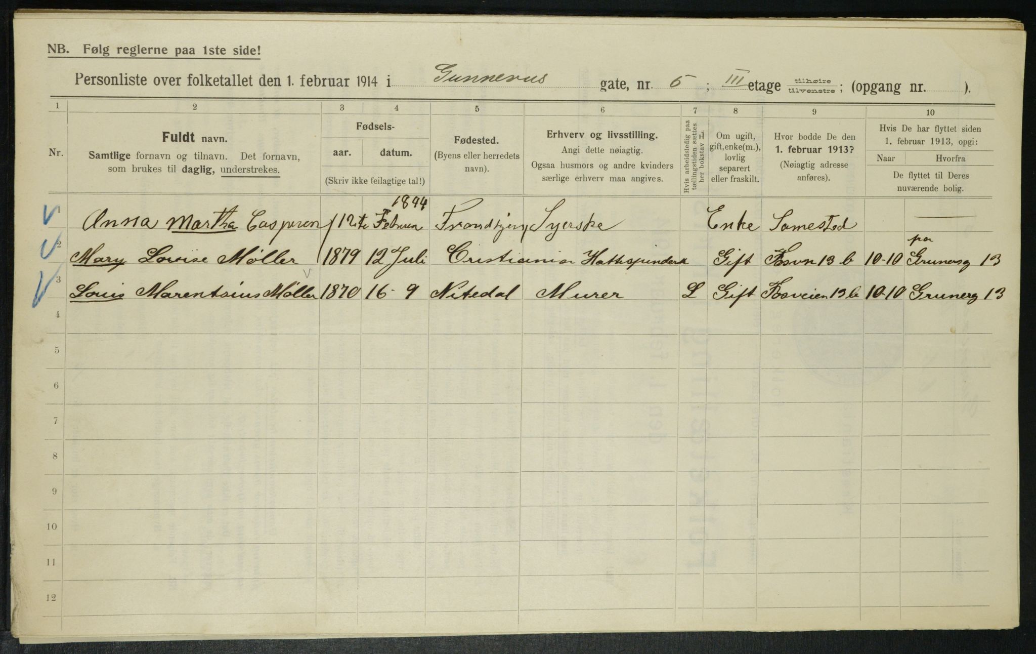 OBA, Kommunal folketelling 1.2.1914 for Kristiania, 1914, s. 5220