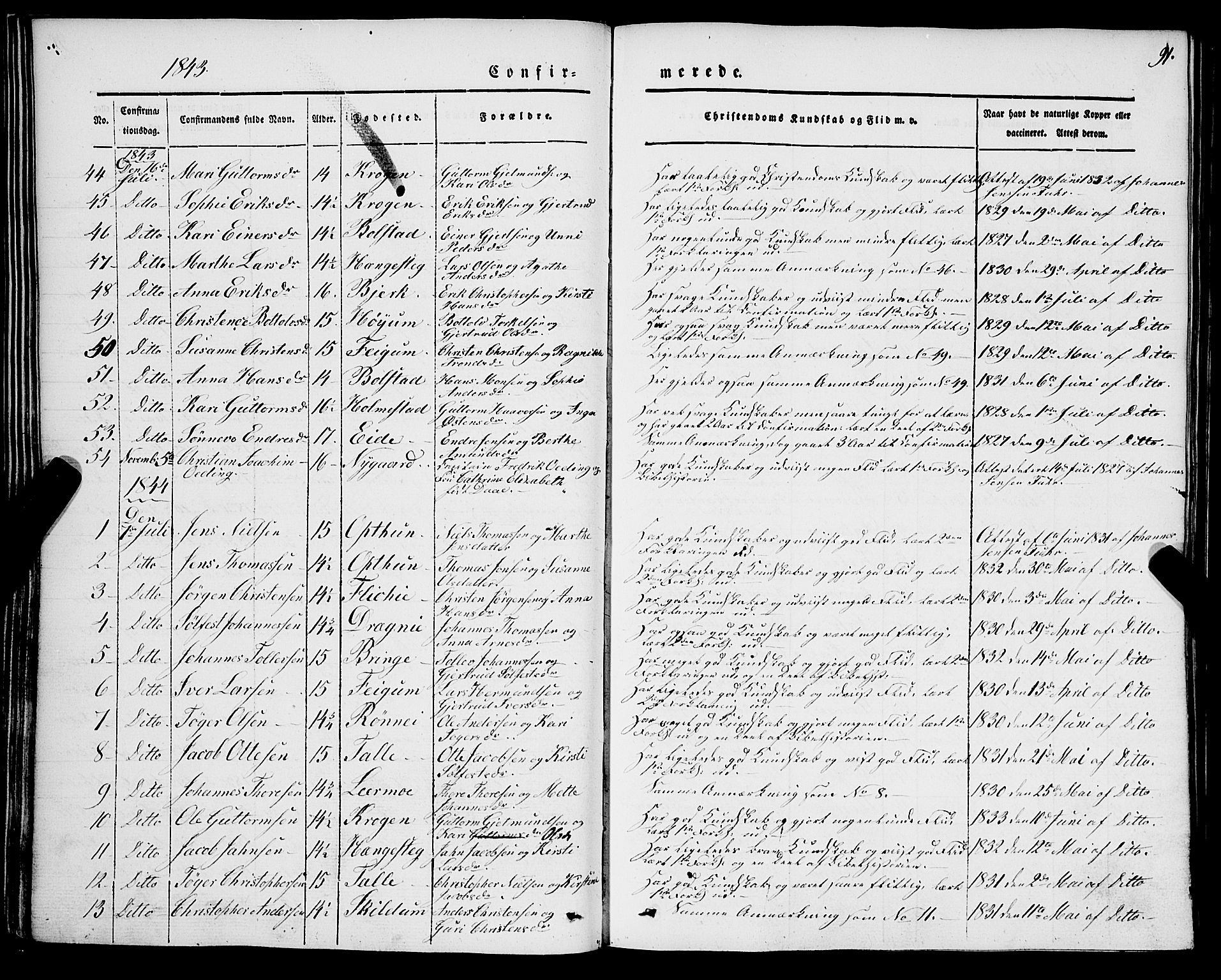 Luster sokneprestembete, AV/SAB-A-81101/H/Haa/Haaa/L0006: Ministerialbok nr. A 6, 1840-1848, s. 91