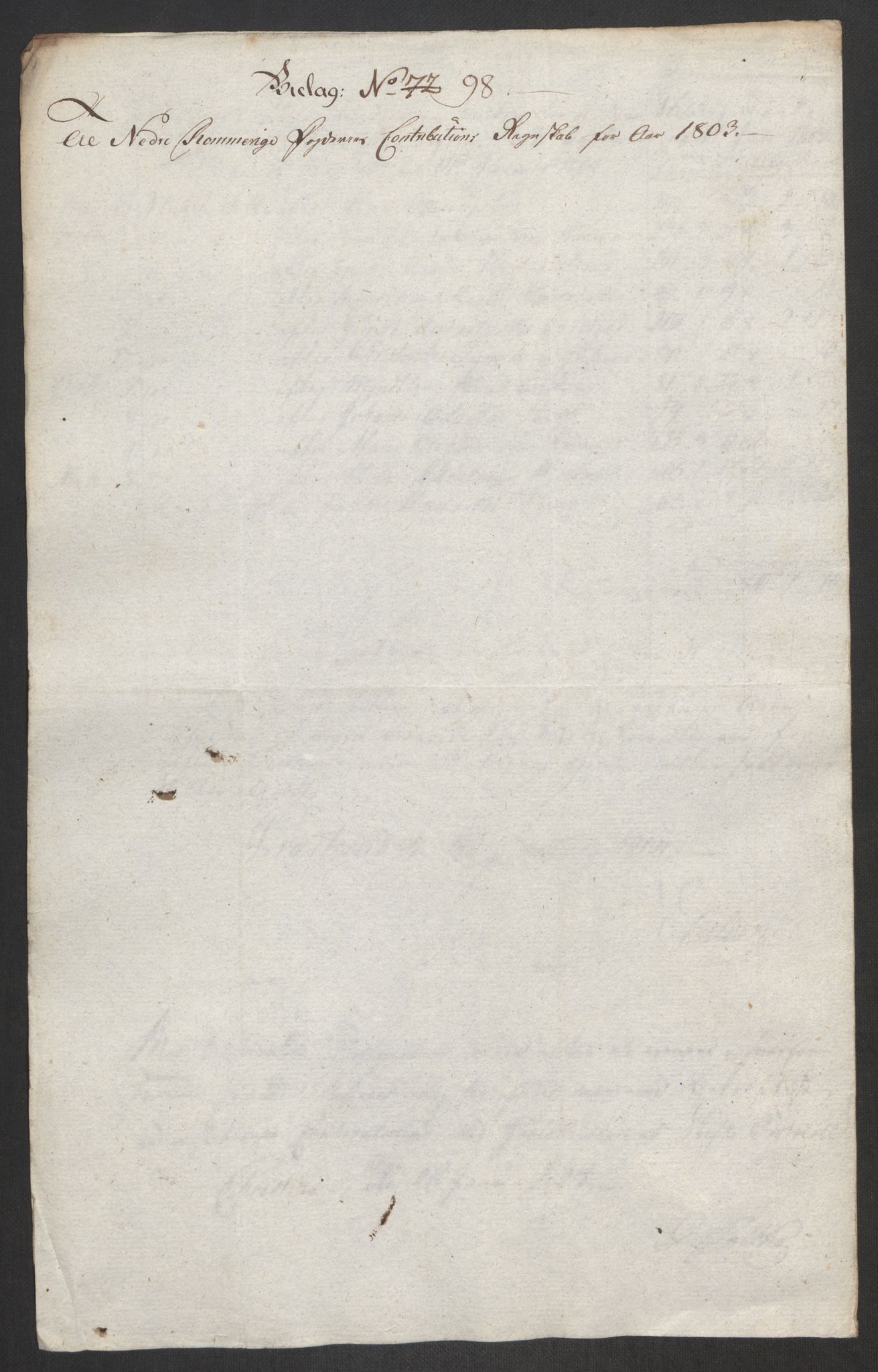 Rentekammeret inntil 1814, Reviderte regnskaper, Fogderegnskap, AV/RA-EA-4092/R11/L0679: Fogderegnskap Nedre Romerike, 1803, s. 270