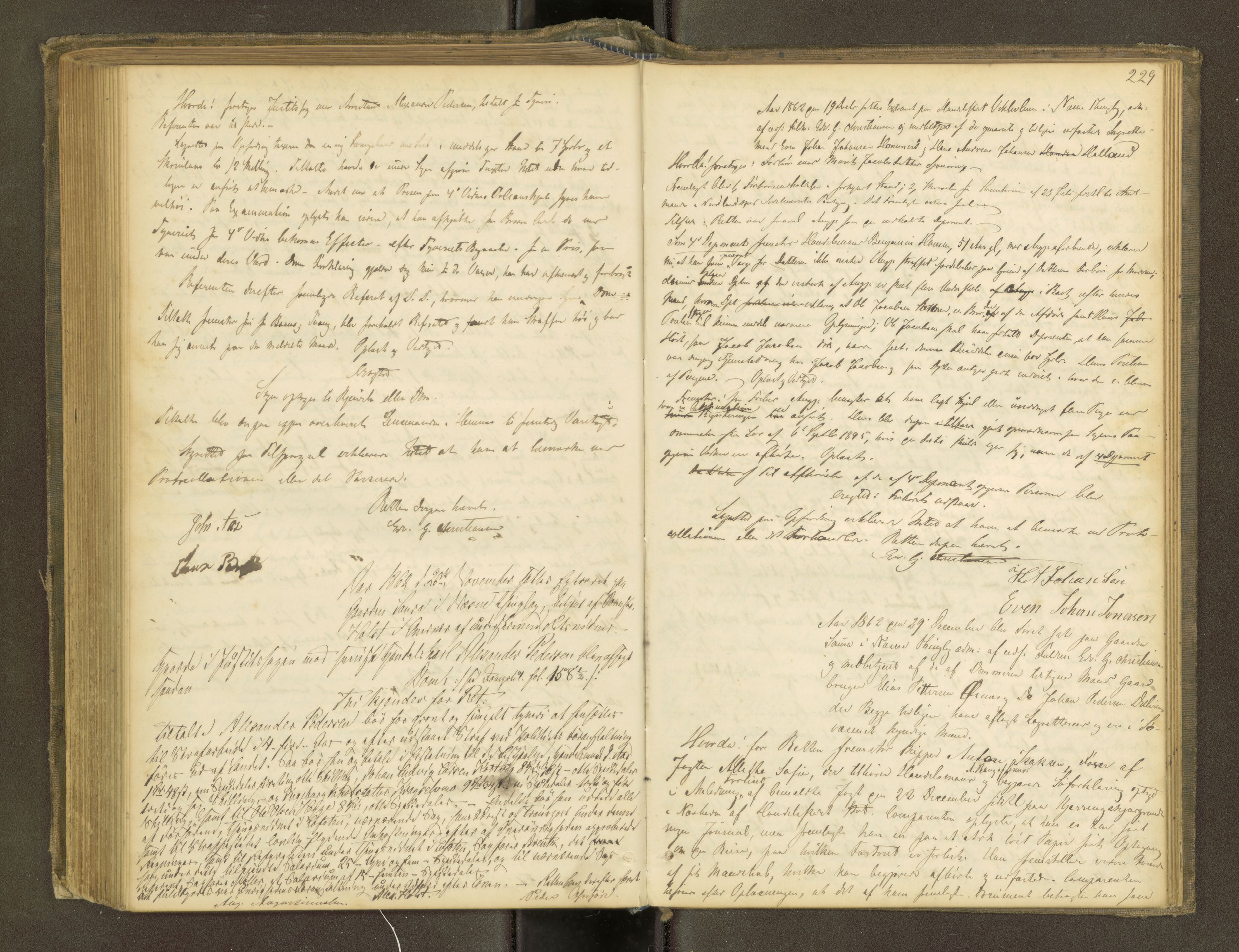 Rana sorenskriveri , AV/SAT-A-1108/1/1/1B/L0003: Ekstrarettsprotokoll, 1860-1867, s. 228b-229a