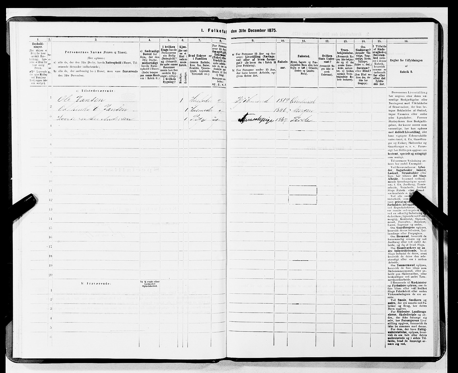 SAB, Folketelling 1875 for 1301 Bergen kjøpstad, 1875, s. 1462