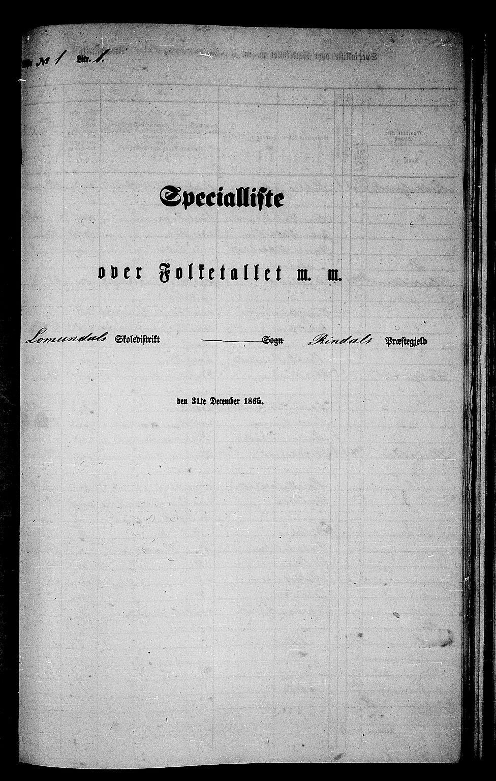 RA, Folketelling 1865 for 1567P Rindal prestegjeld, 1865, s. 18