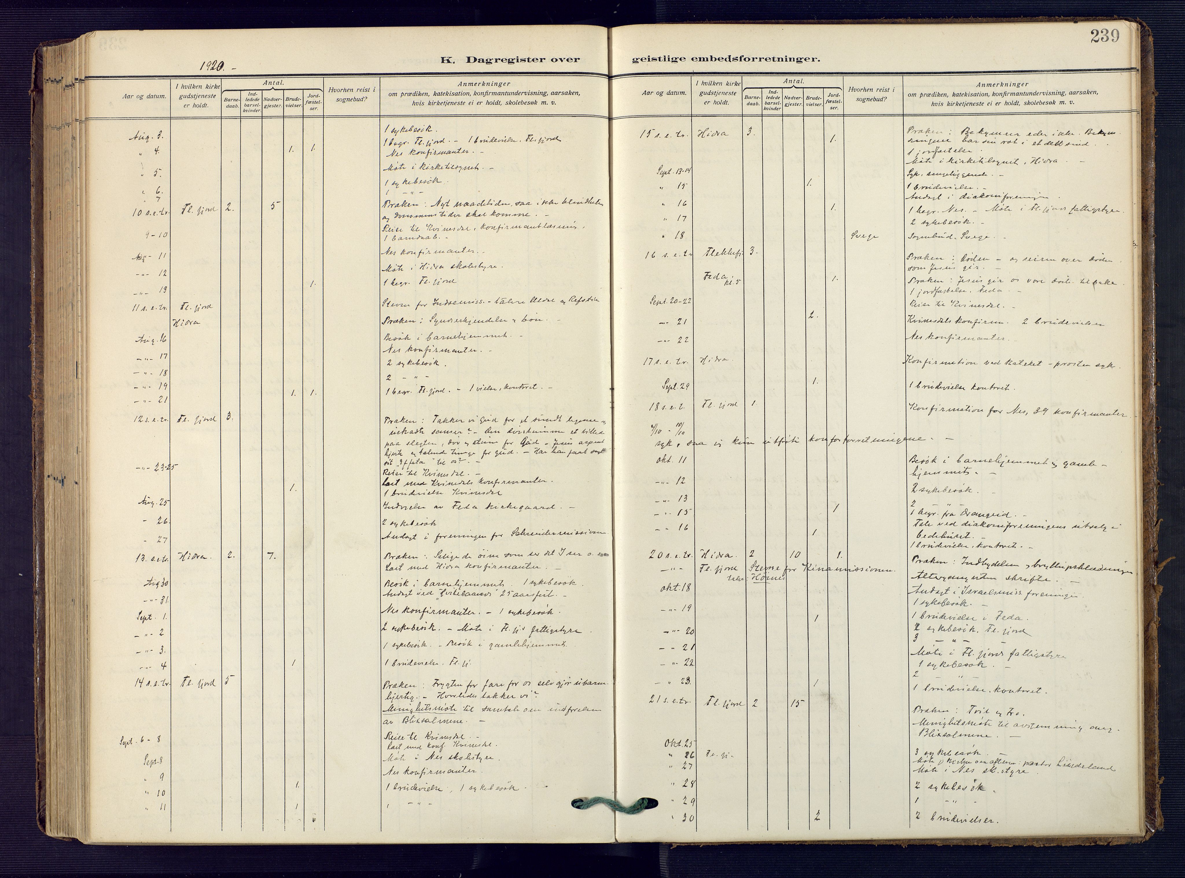 Flekkefjord sokneprestkontor, AV/SAK-1111-0012/F/Fa/Faa/L0003: Ministerialbok nr. A 3, 1913-1928, s. 239