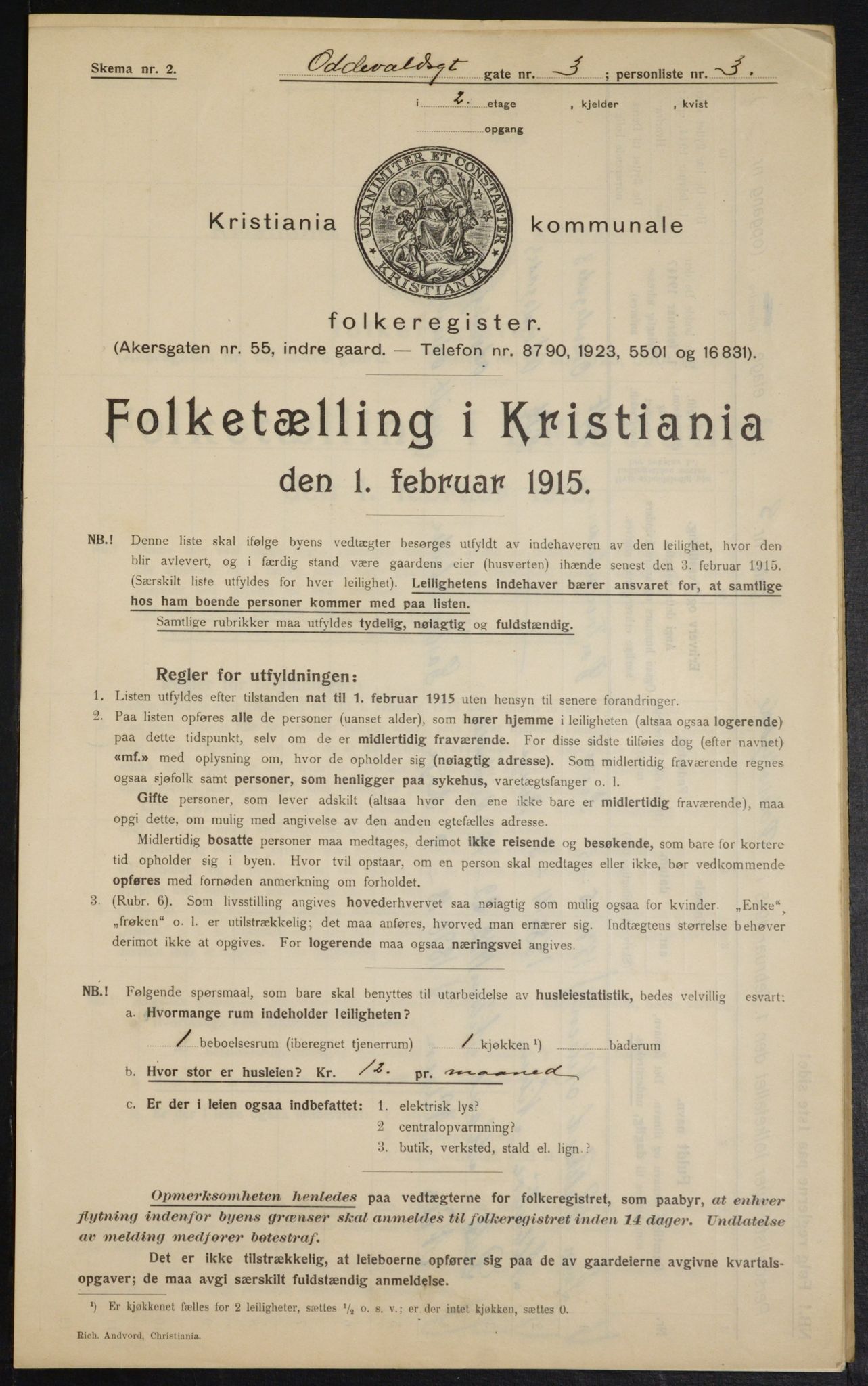 OBA, Kommunal folketelling 1.2.1915 for Kristiania, 1915, s. 73851