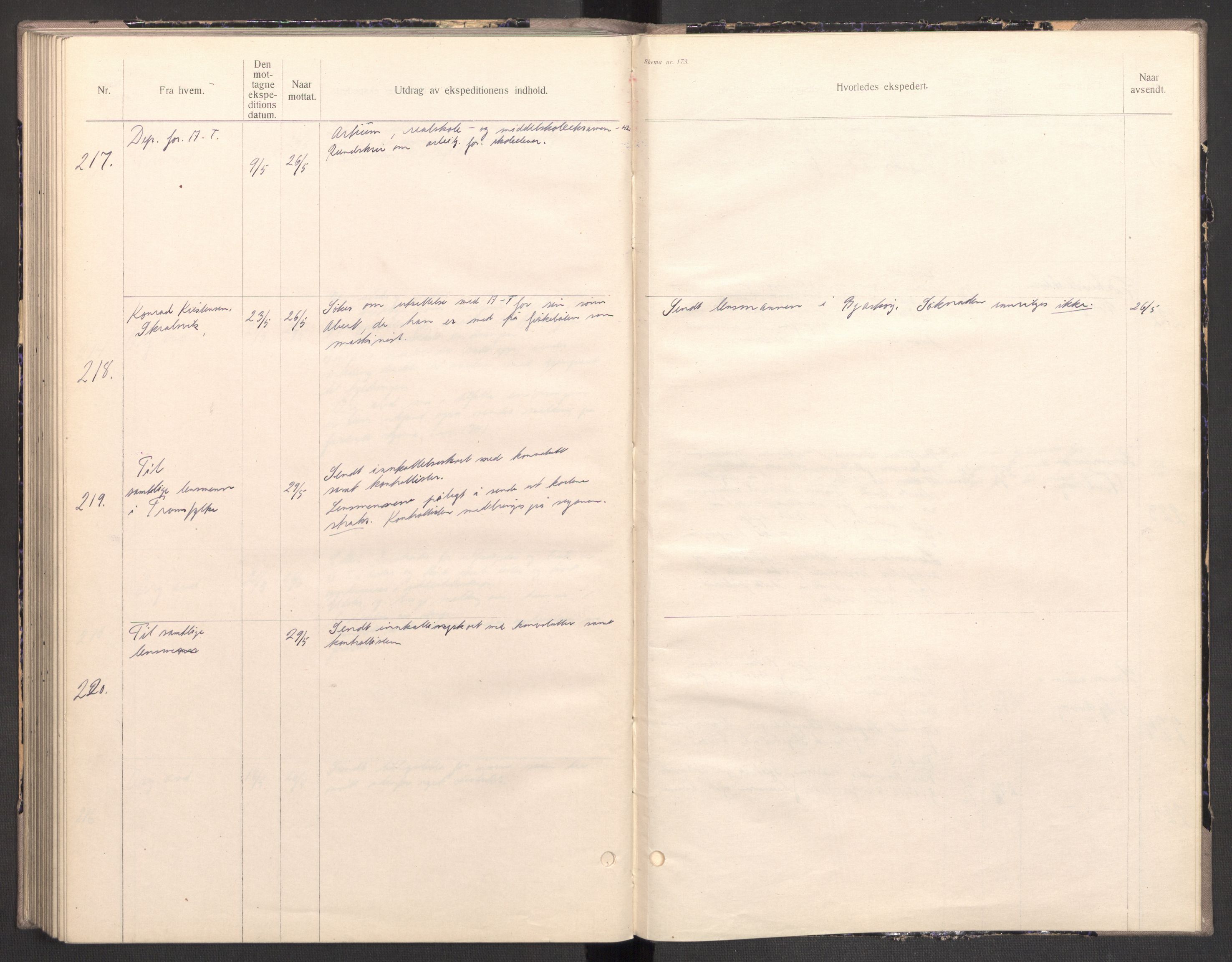 Norges arbeidstjeneste, RA/S-5014/C/Ca/L0001: Journal for utskrivning Nordland og Troms, 1940-1942, s. 190