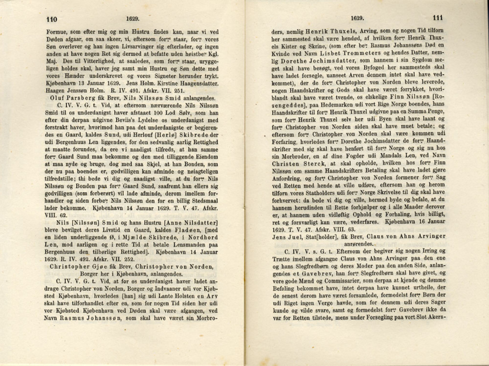 Publikasjoner utgitt av Det Norske Historiske Kildeskriftfond, PUBL/-/-/-: Norske Rigs-Registranter, bind 6, 1628-1634, s. 110-111