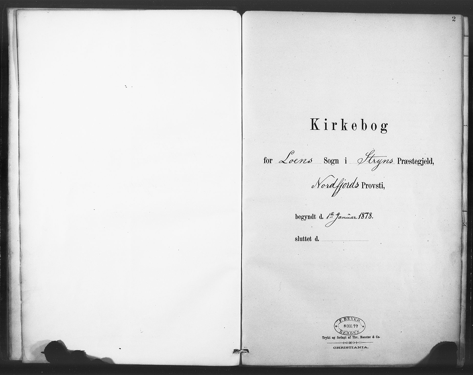 Stryn Sokneprestembete, SAB/A-82501: Ministerialbok nr. C 1, 1878-1907, s. 2