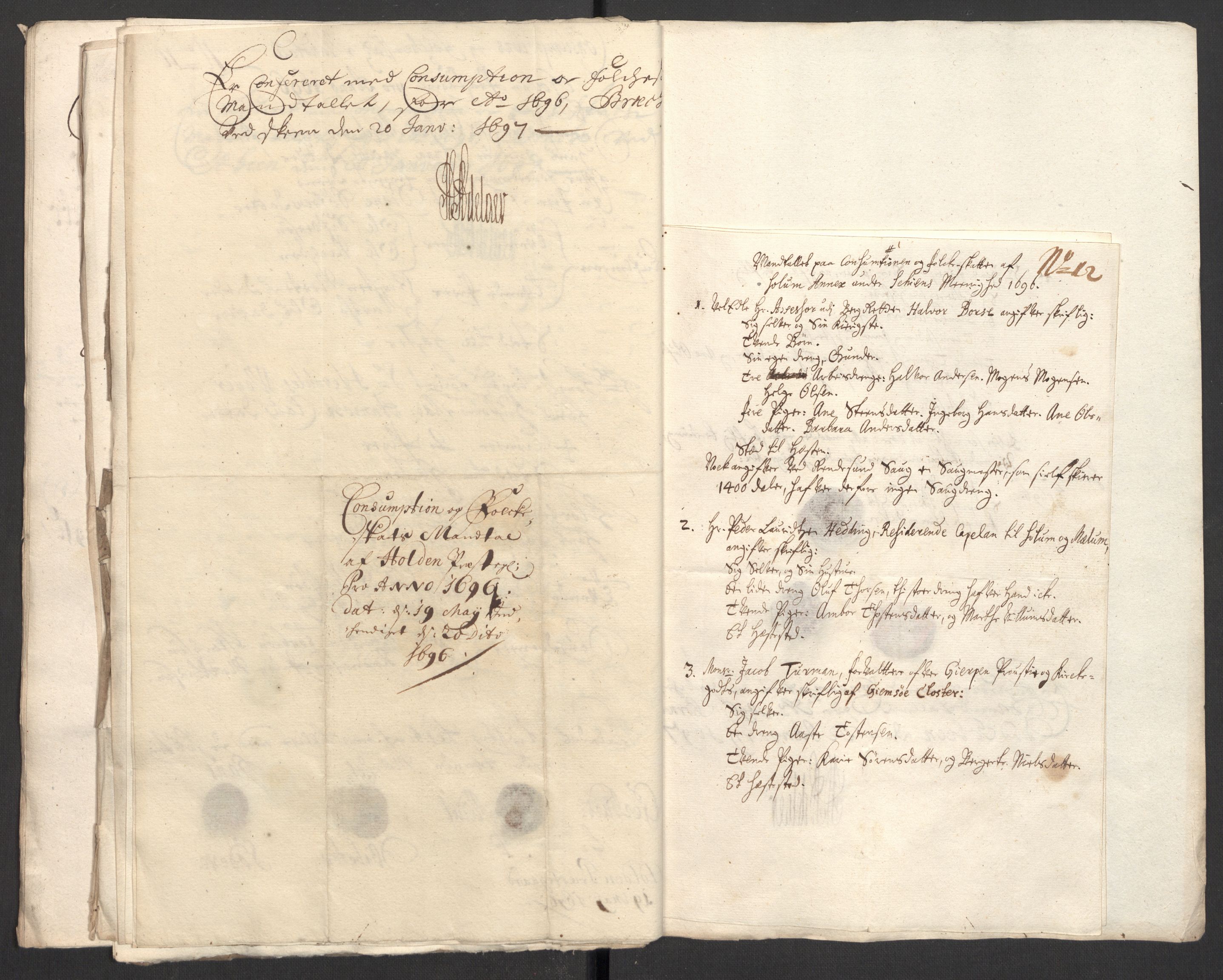 Rentekammeret inntil 1814, Reviderte regnskaper, Fogderegnskap, RA/EA-4092/R36/L2095: Fogderegnskap Øvre og Nedre Telemark og Bamble, 1696, s. 28