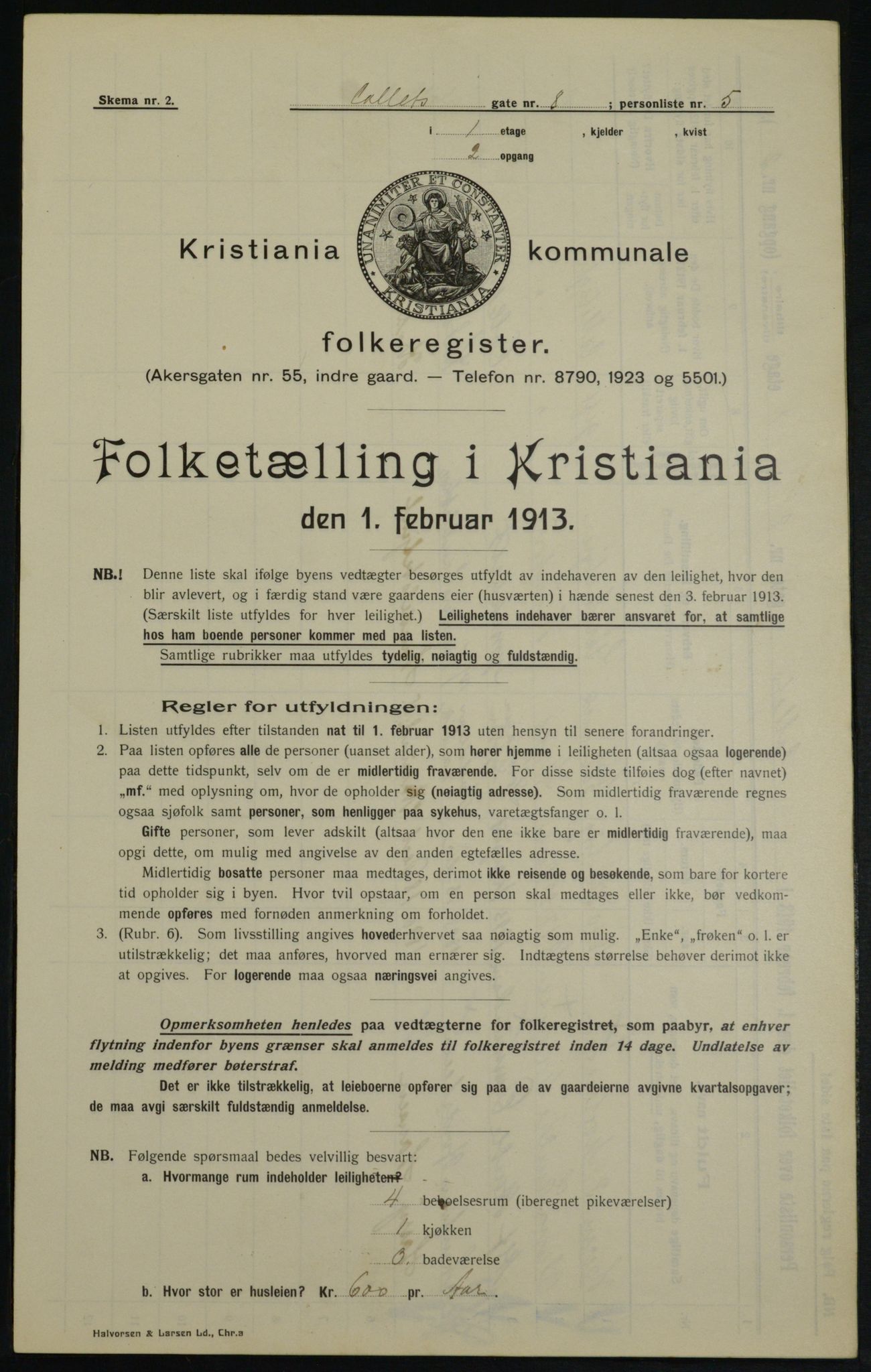 OBA, Kommunal folketelling 1.2.1913 for Kristiania, 1913, s. 13104