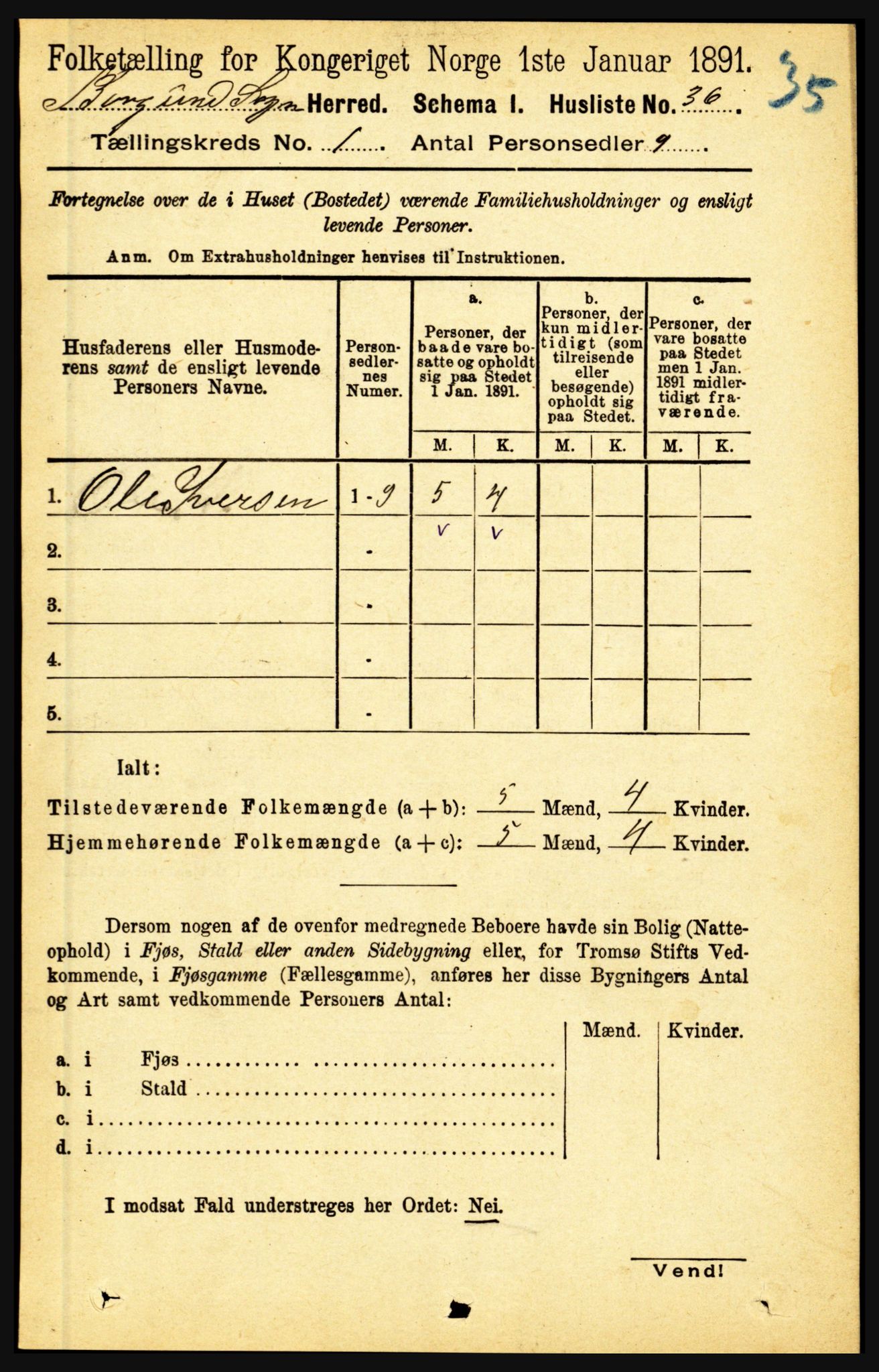 RA, Folketelling 1891 for 1423 Borgund herred, 1891, s. 49