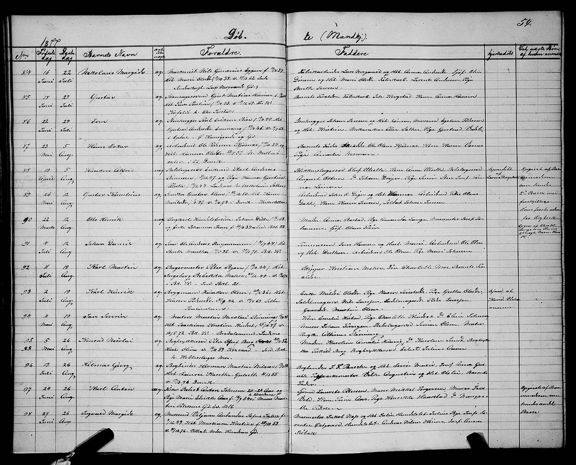 Ministerialprotokoller, klokkerbøker og fødselsregistre - Sør-Trøndelag, AV/SAT-A-1456/604/L0220: Klokkerbok nr. 604C03, 1870-1885, s. 54