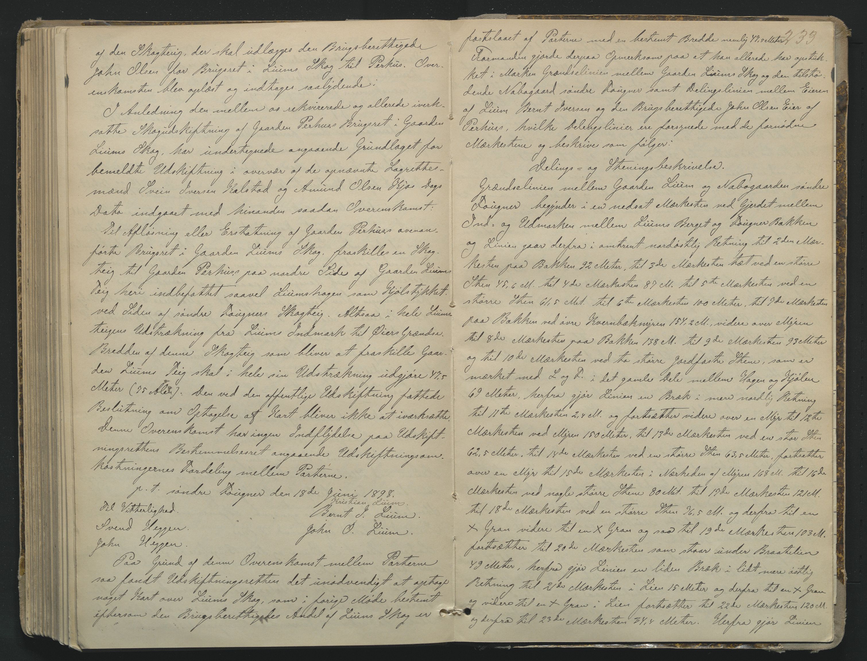 Utskiftningsformannen i Oppland fylke, AV/SAH-JORDSKIFTEO-001/G/Ga/L0001/0002: Rettsbøker / Rettsbok - protokoll nr. 2, 1889-1899, s. 233
