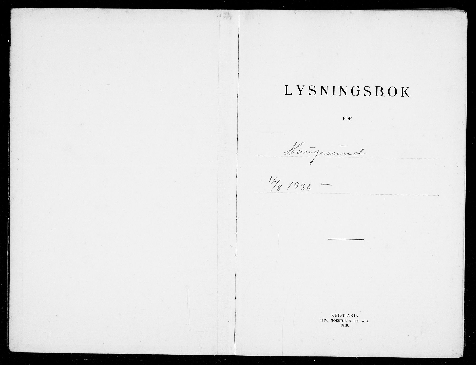 Haugesund sokneprestkontor, AV/SAST-A -101863/I/Ie/L0008: Lysningsprotokoll nr. VIII 8, 1936-1941