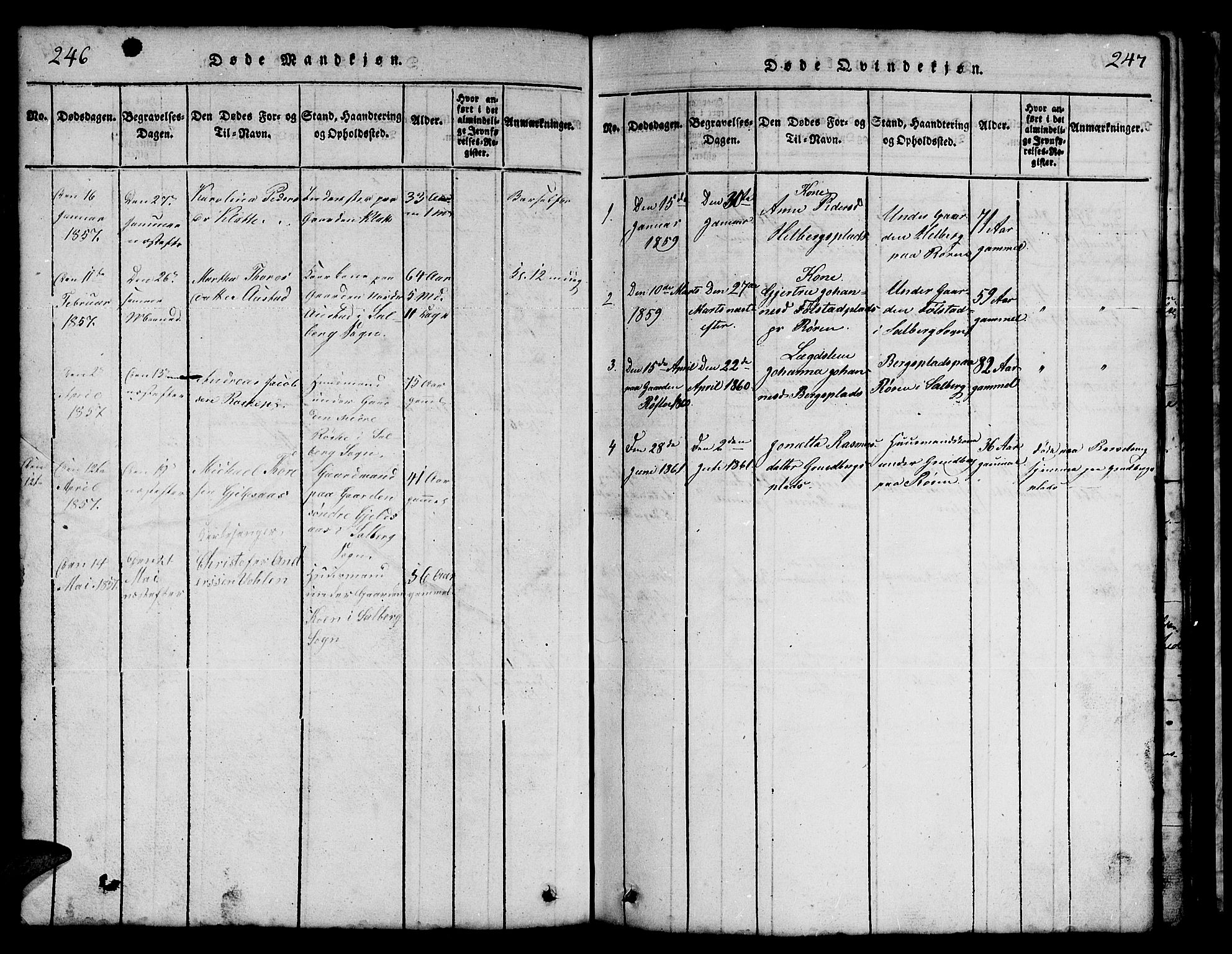 Ministerialprotokoller, klokkerbøker og fødselsregistre - Nord-Trøndelag, SAT/A-1458/731/L0310: Klokkerbok nr. 731C01, 1816-1874, s. 246-247