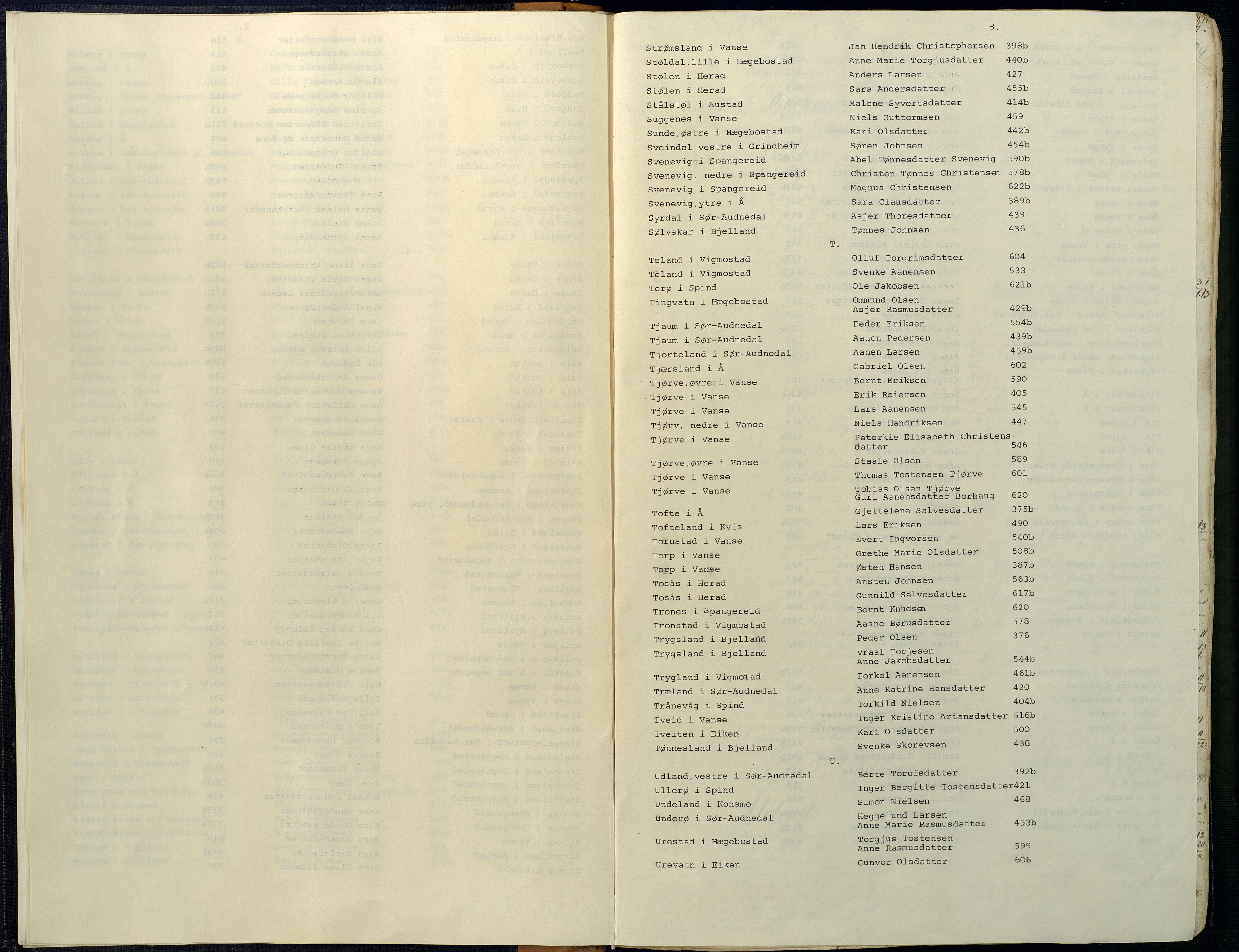 Lyngdal sorenskriveri, SAK/1221-0004/H/Hc/L0890: Skifteutlodningsprotokoll med register nr. 2, 1820-1829, s. 8