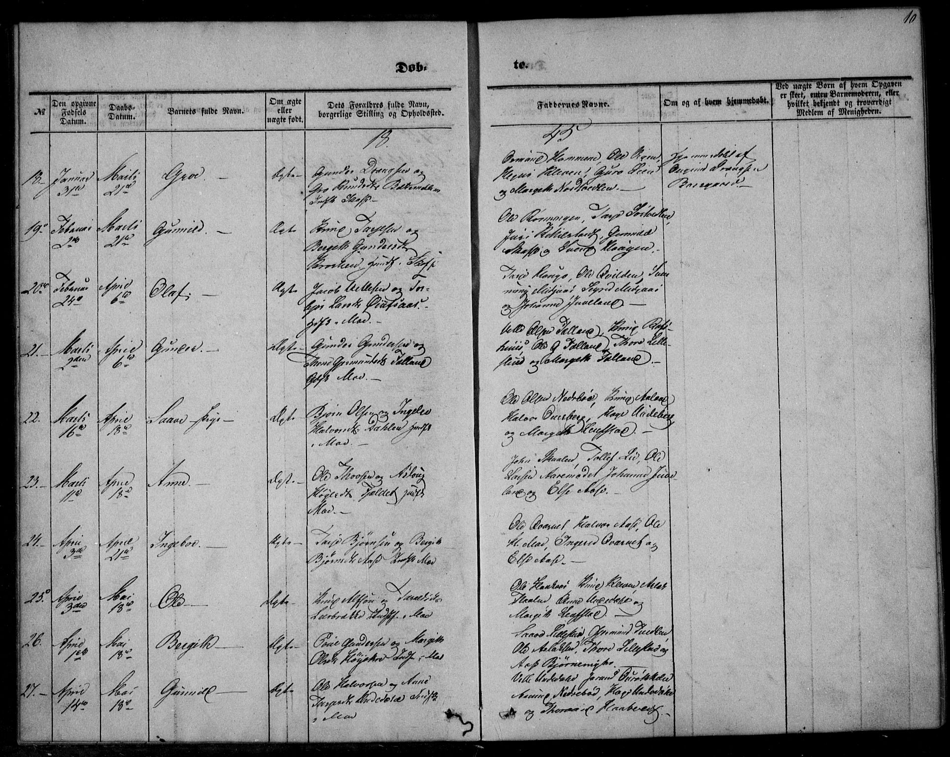 Mo kirkebøker, AV/SAKO-A-286/F/Fa/L0005: Ministerialbok nr. I 5, 1844-1864, s. 10