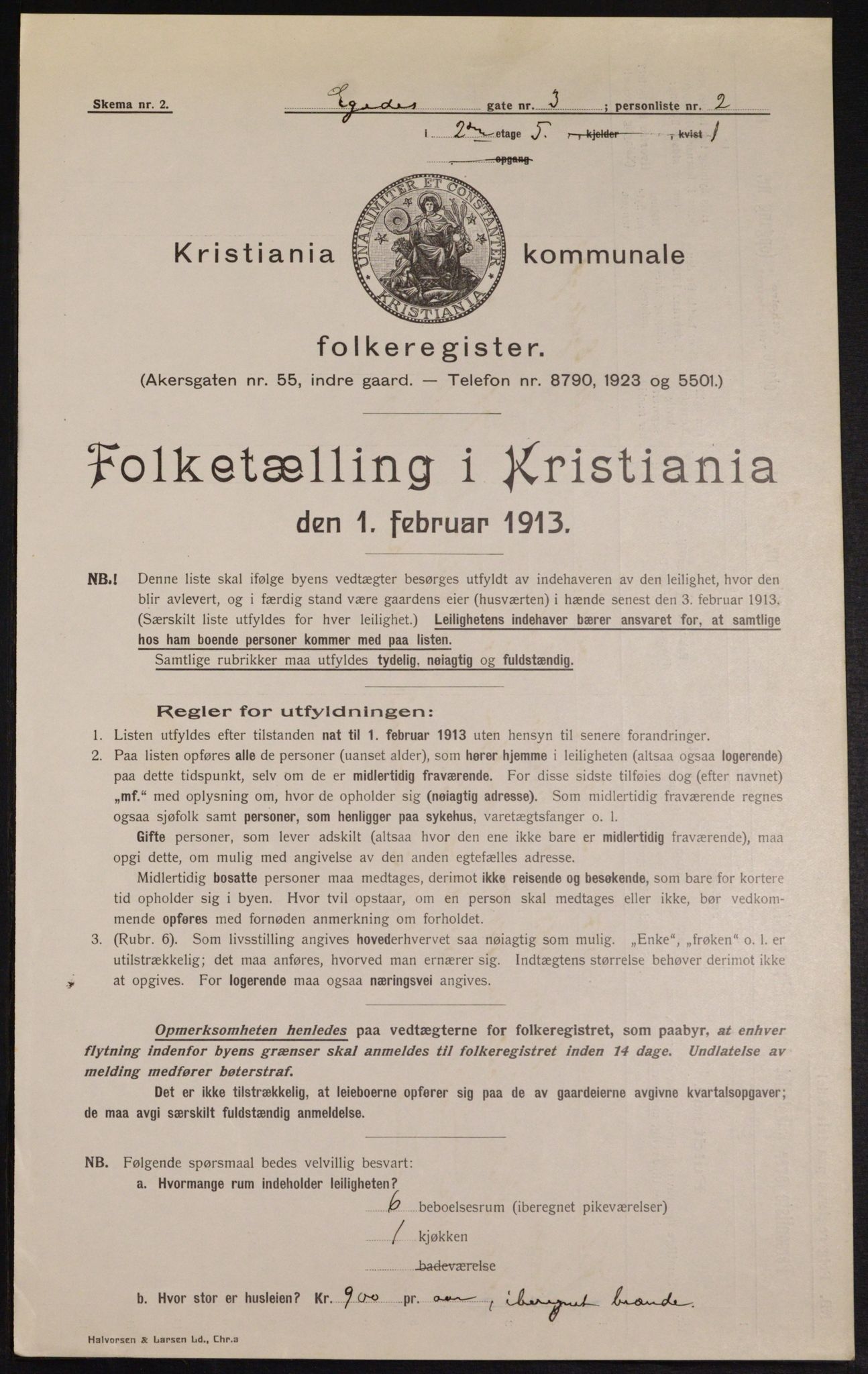 OBA, Kommunal folketelling 1.2.1913 for Kristiania, 1913, s. 18821