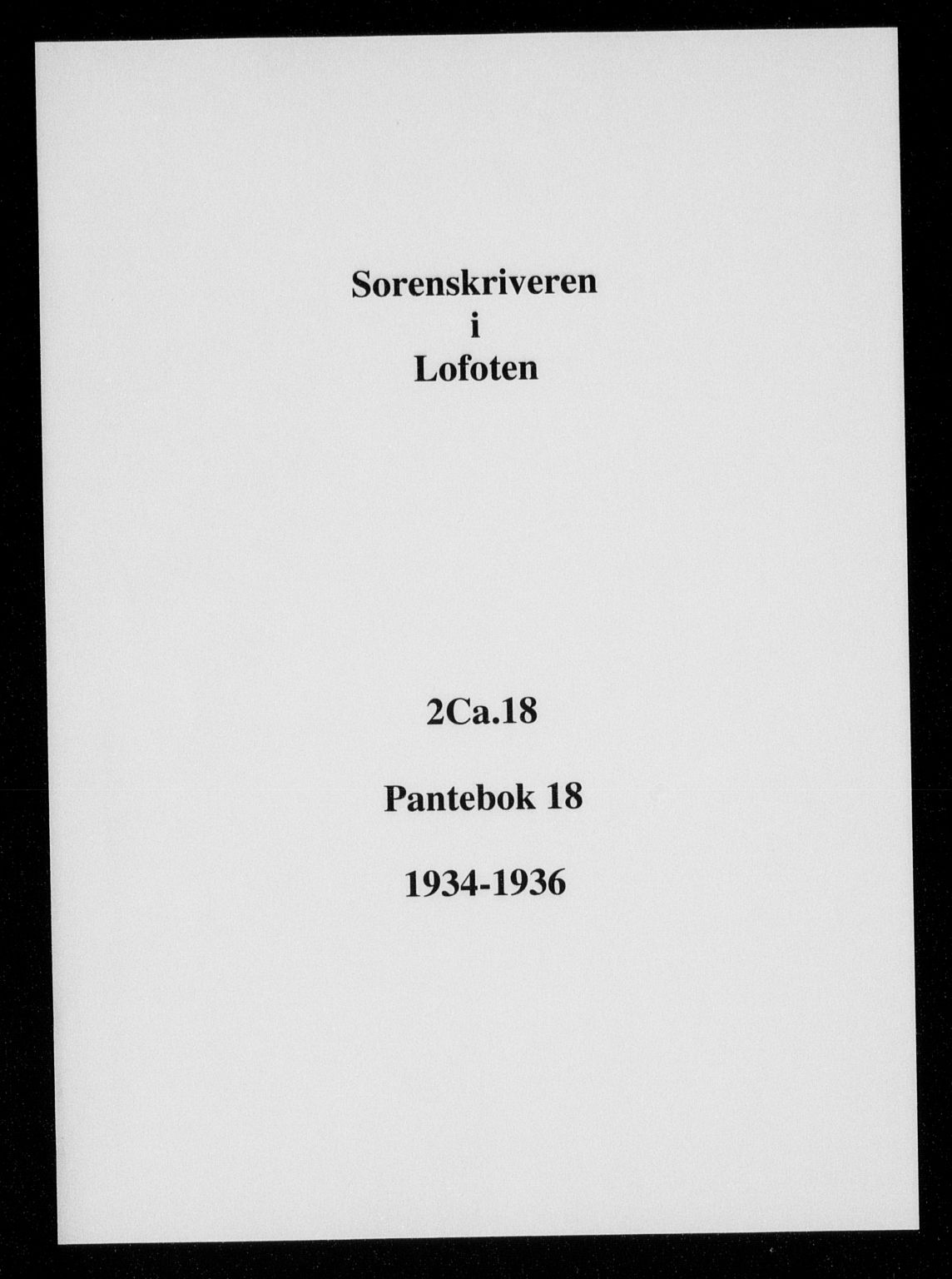 Lofoten sorenskriveri, SAT/A-0017/1/2/2C/L0018b: Pantebok nr. 18, 1934-1936